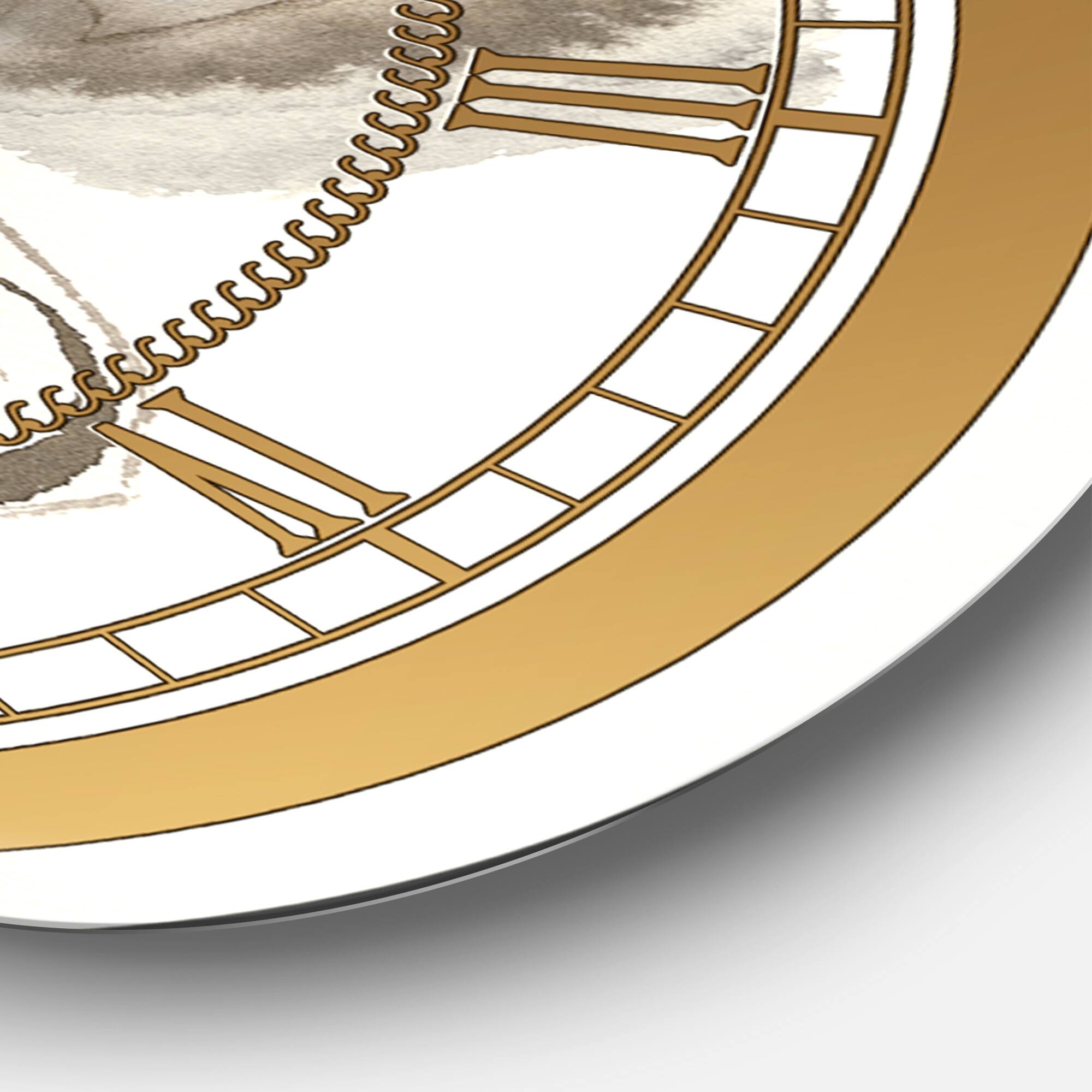 Designart 'Gold Glam Squares Iii Glam Wall Clock