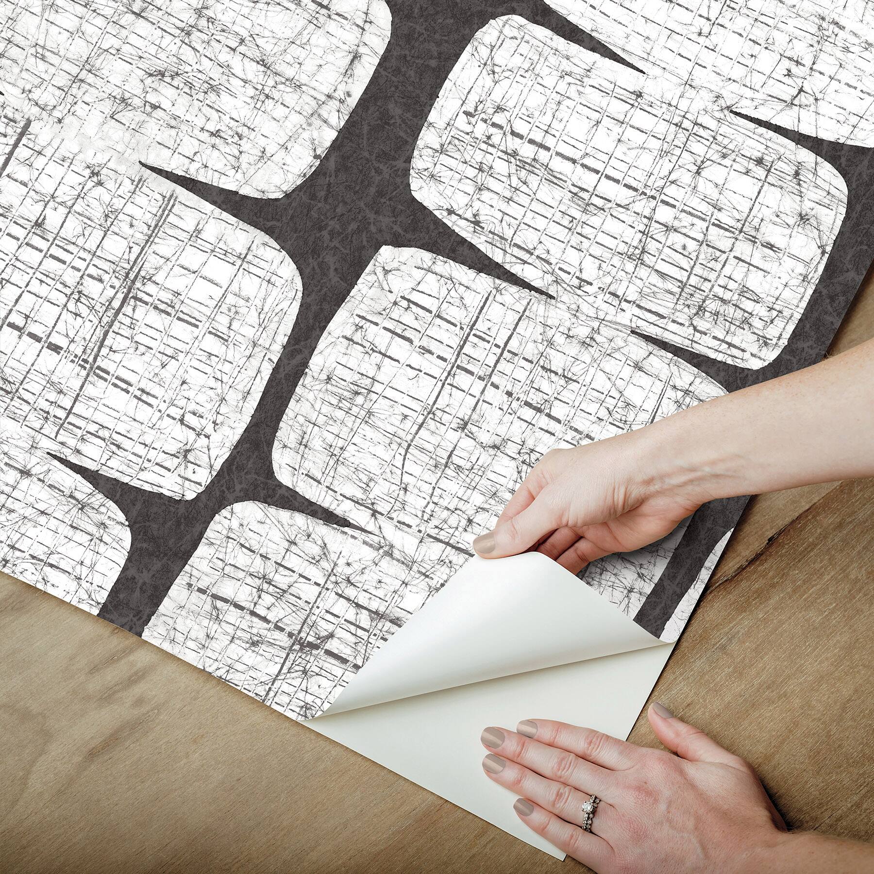 RoomMates Black Mid-Century Beads Peel & Stick Wallpaper