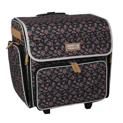 Everything Mary Floral Deluxe Collapsible Rolling Craft Bag
