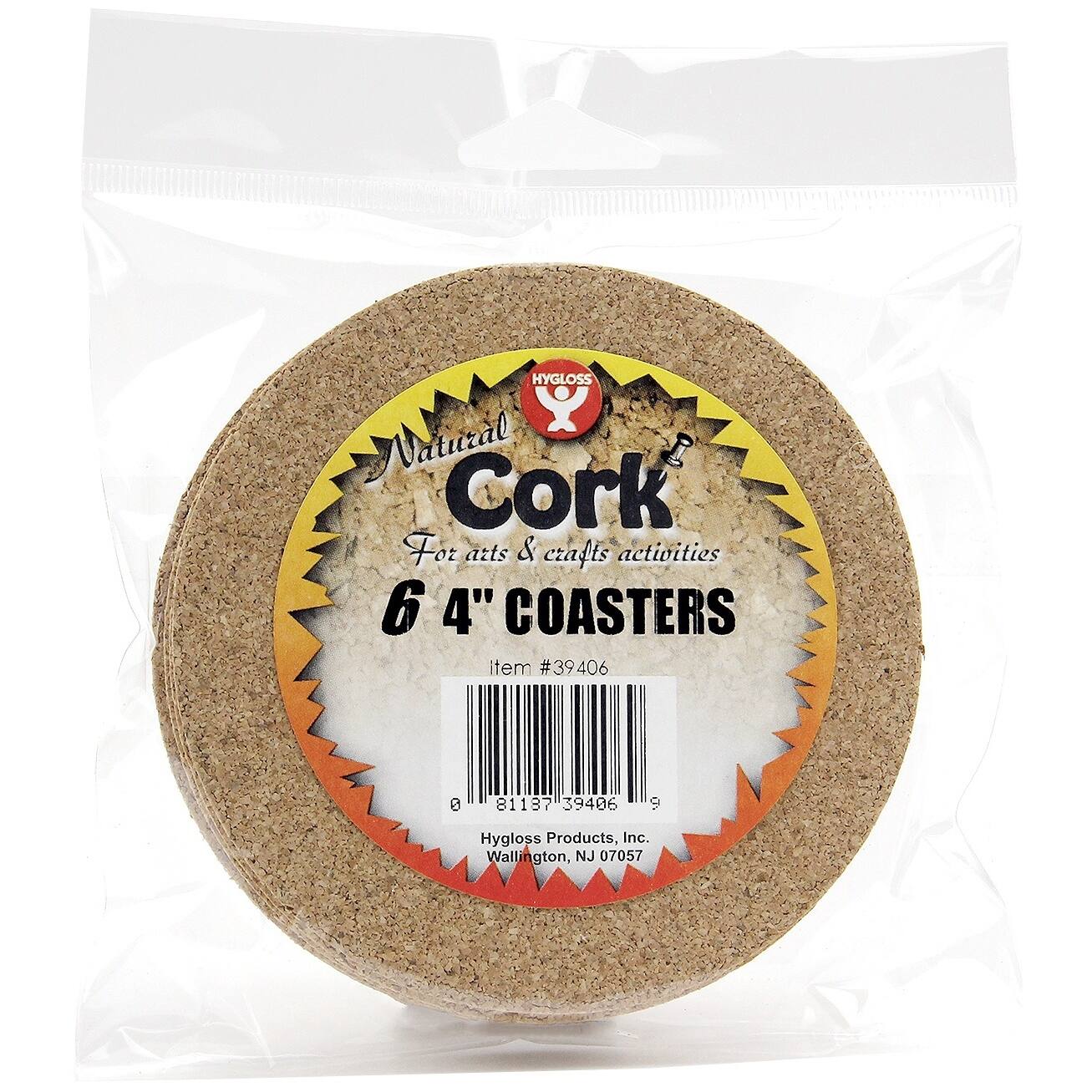 Hygloss® 4" Round Cork Coasters, 6ct.