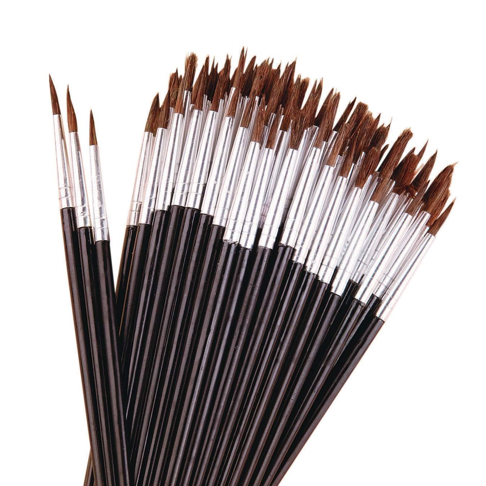 DARICE Black Foam Paint Brushes and Daubers 60 Pieces With Wood Handles and  Assorted Sizes 