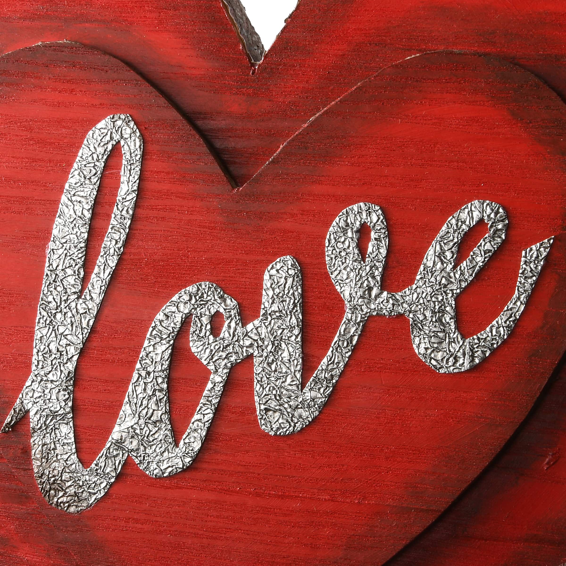 14" Wood Valentine Heart Wall Décor