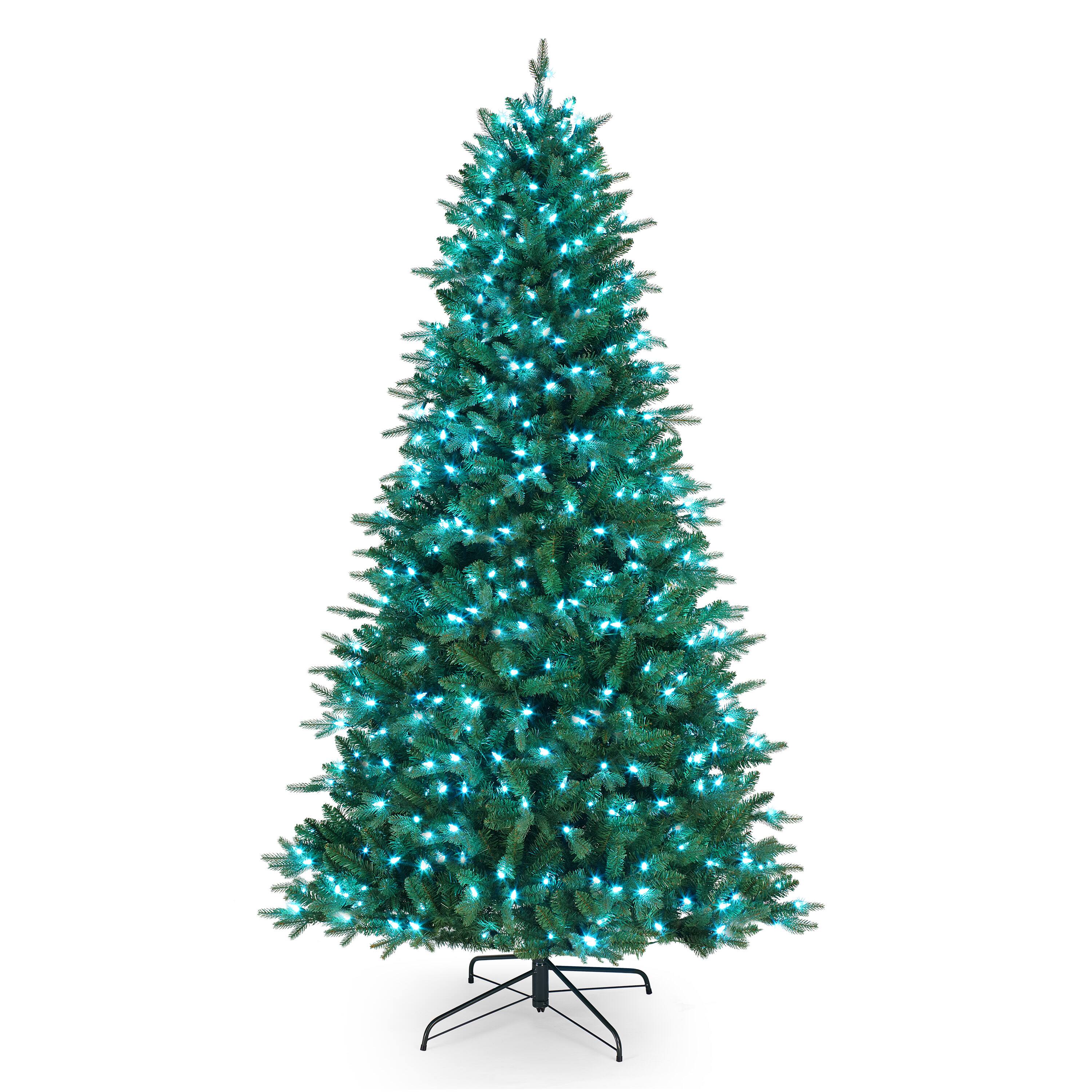 7.5ft. Pre-Lit Alexa Enabled Mountain Fir Artificial Christmas Tree, Multicolor LED Lights