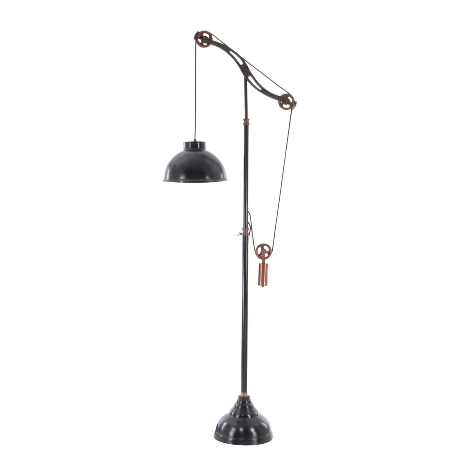 79&#x22; Black Metal Industrial Floor Lamp