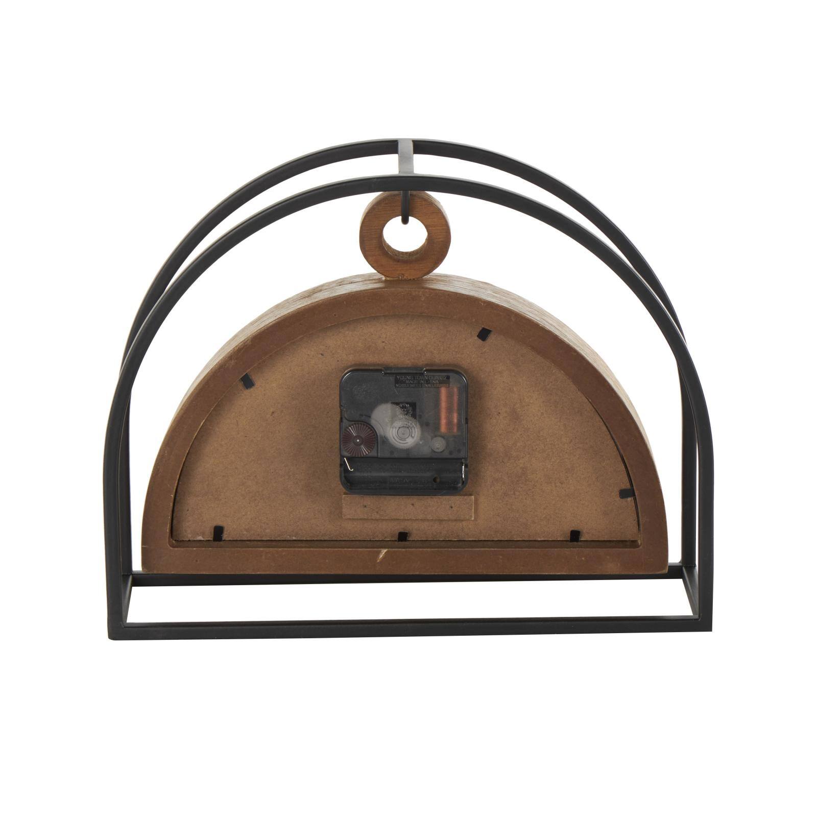 10.25" Brown Metal Suspended Clock with Black Frame