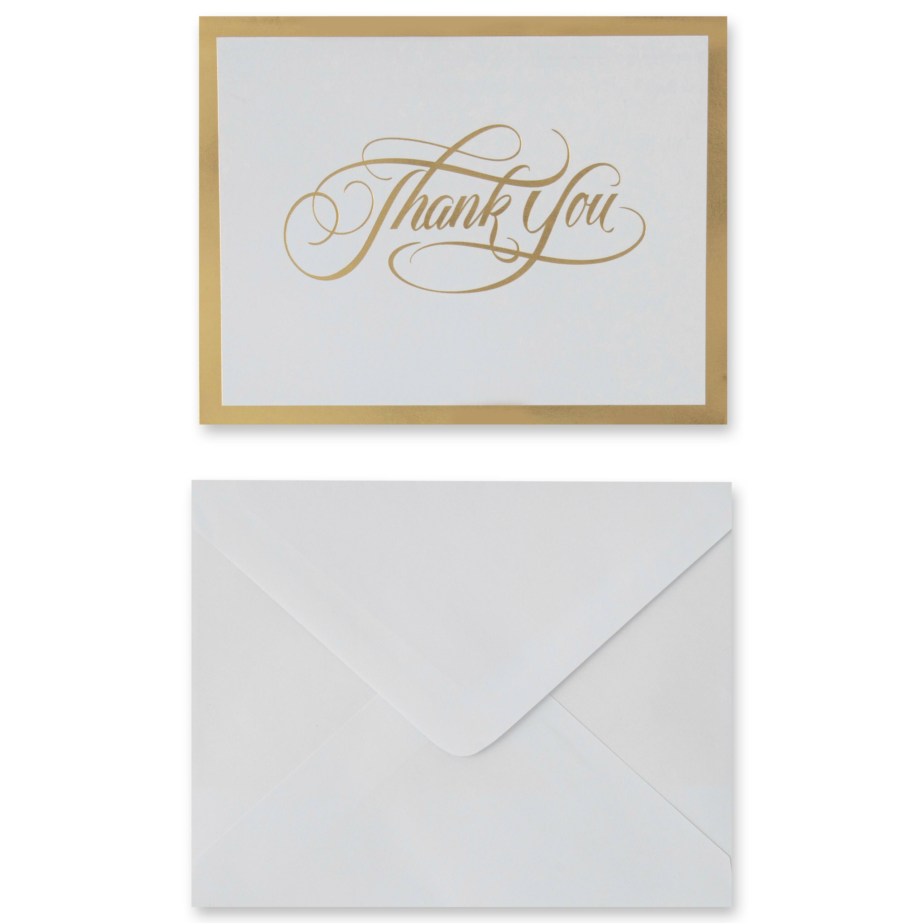 Gold Thank You Cards &#x26; Envelopes by Recollections&#x2122;, 4.25&#x22; x 5.5&#x22;
