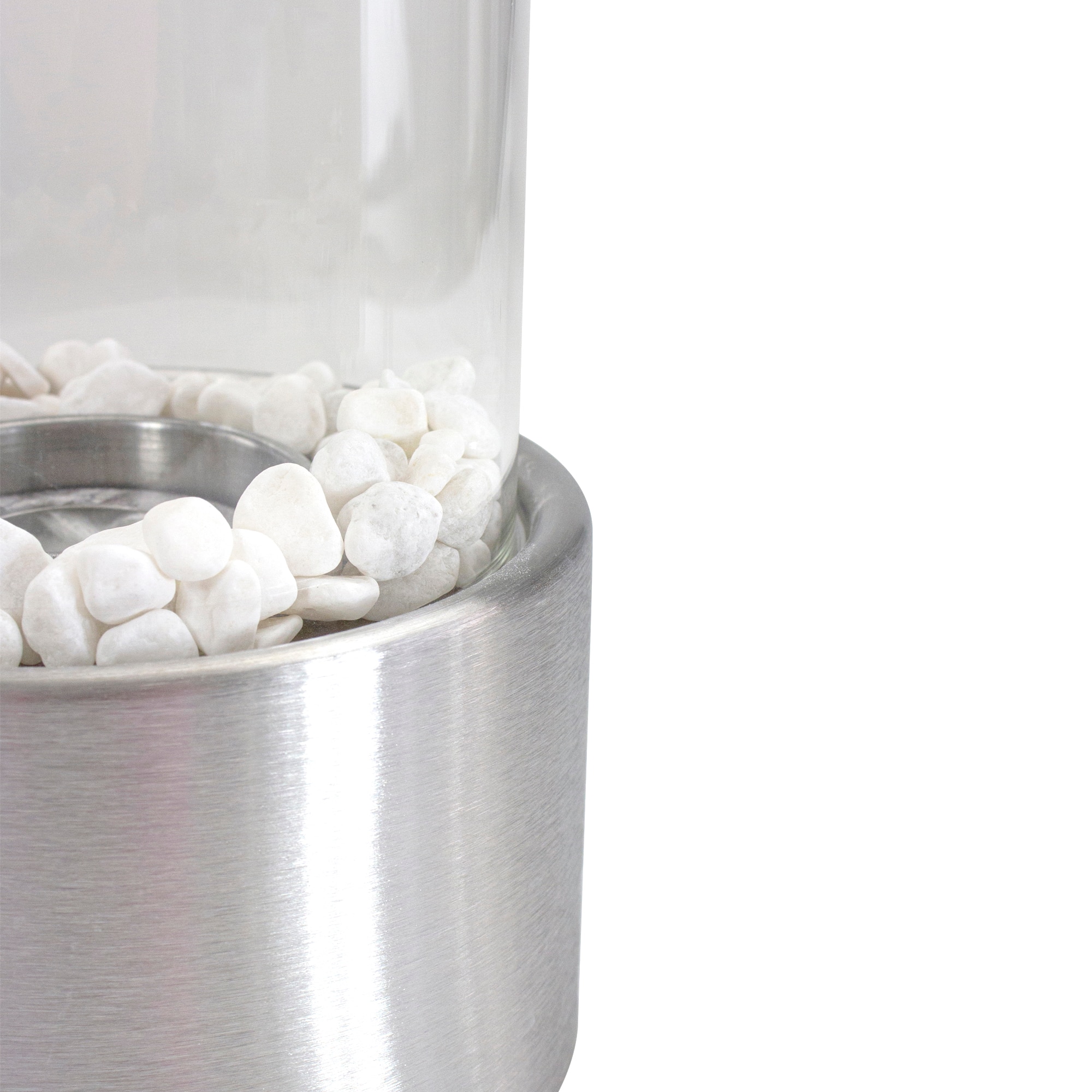 10.5" Bio Ethanol Round Portable Tabletop Fireplace with Silver Base