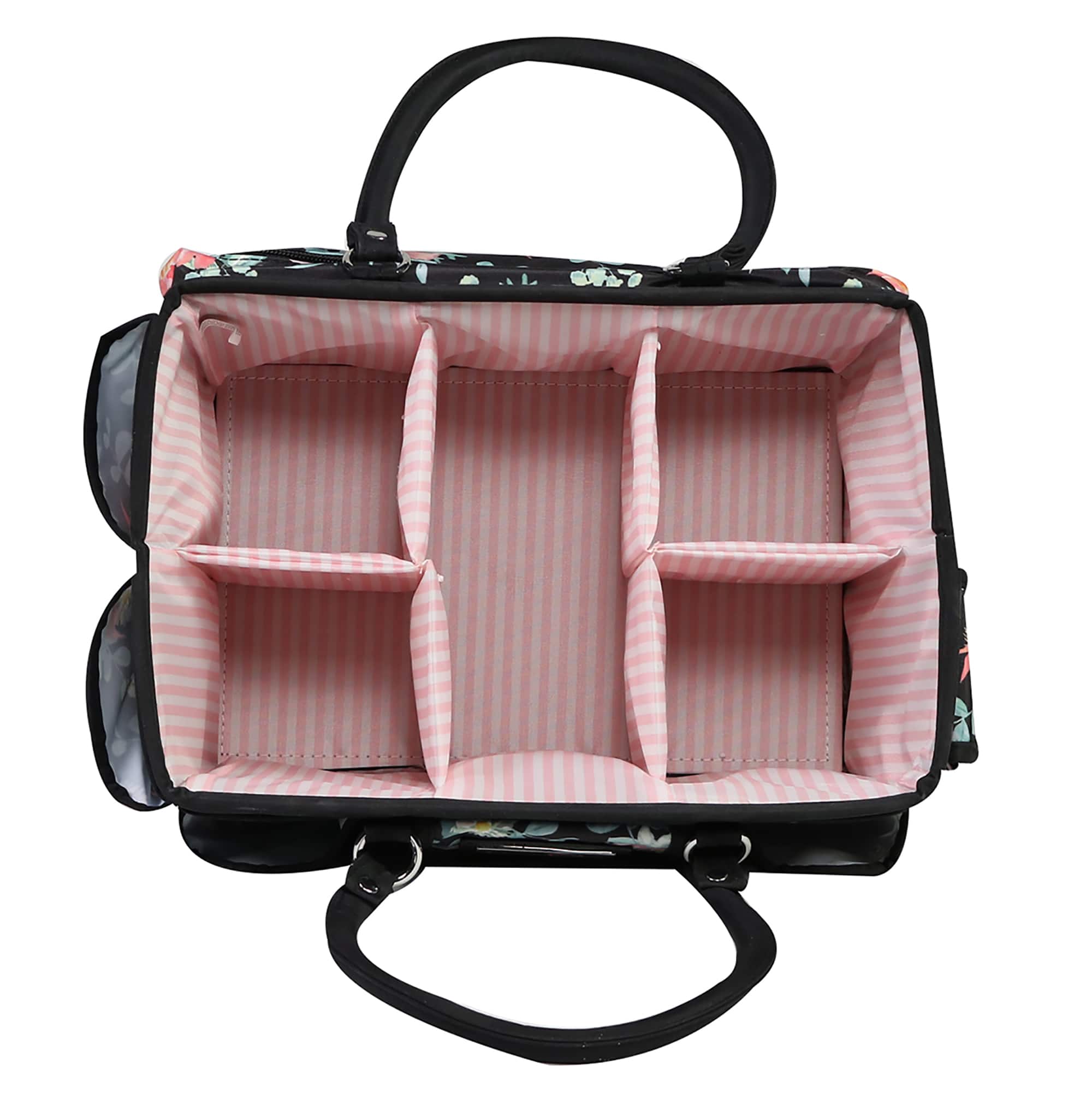 Everything Mary Black & Floral Deluxe Store & Tote Craft Organizer