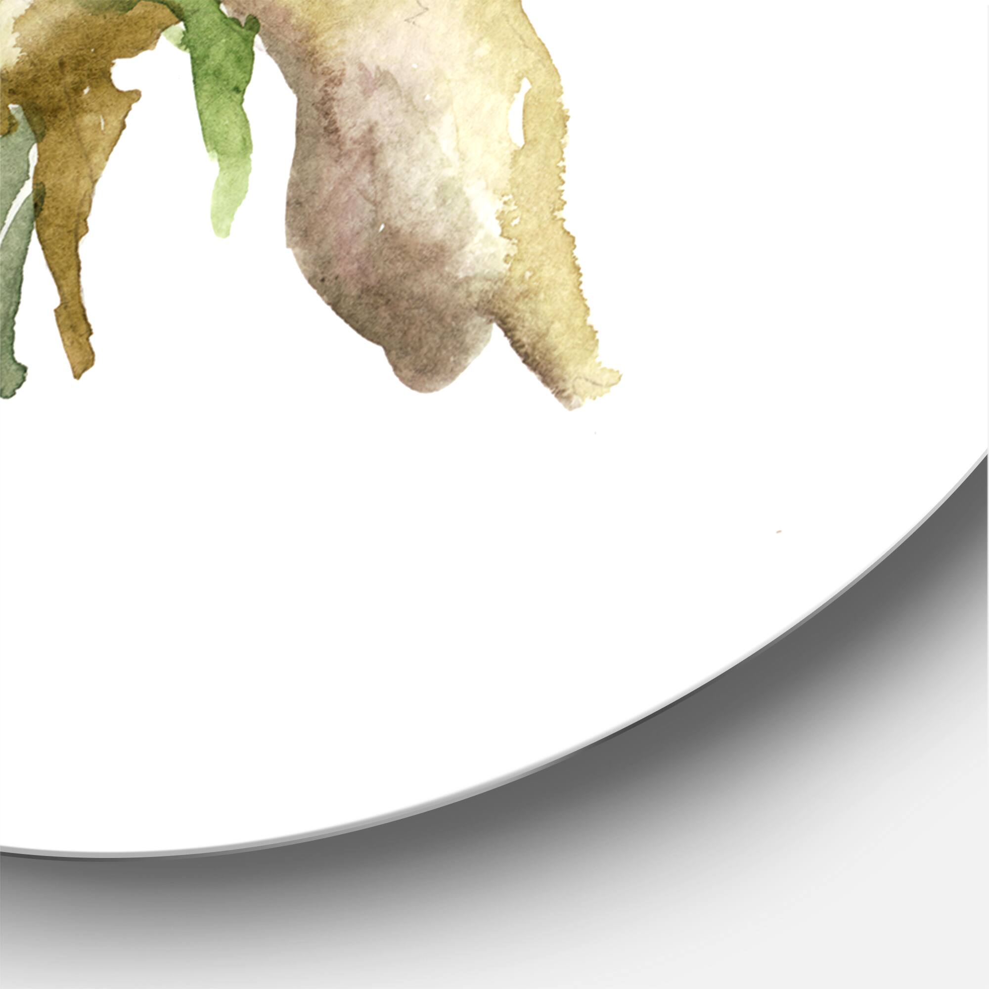 Designart - Stylized Poppy Flowers - Traditional Metal Circle Wall Art