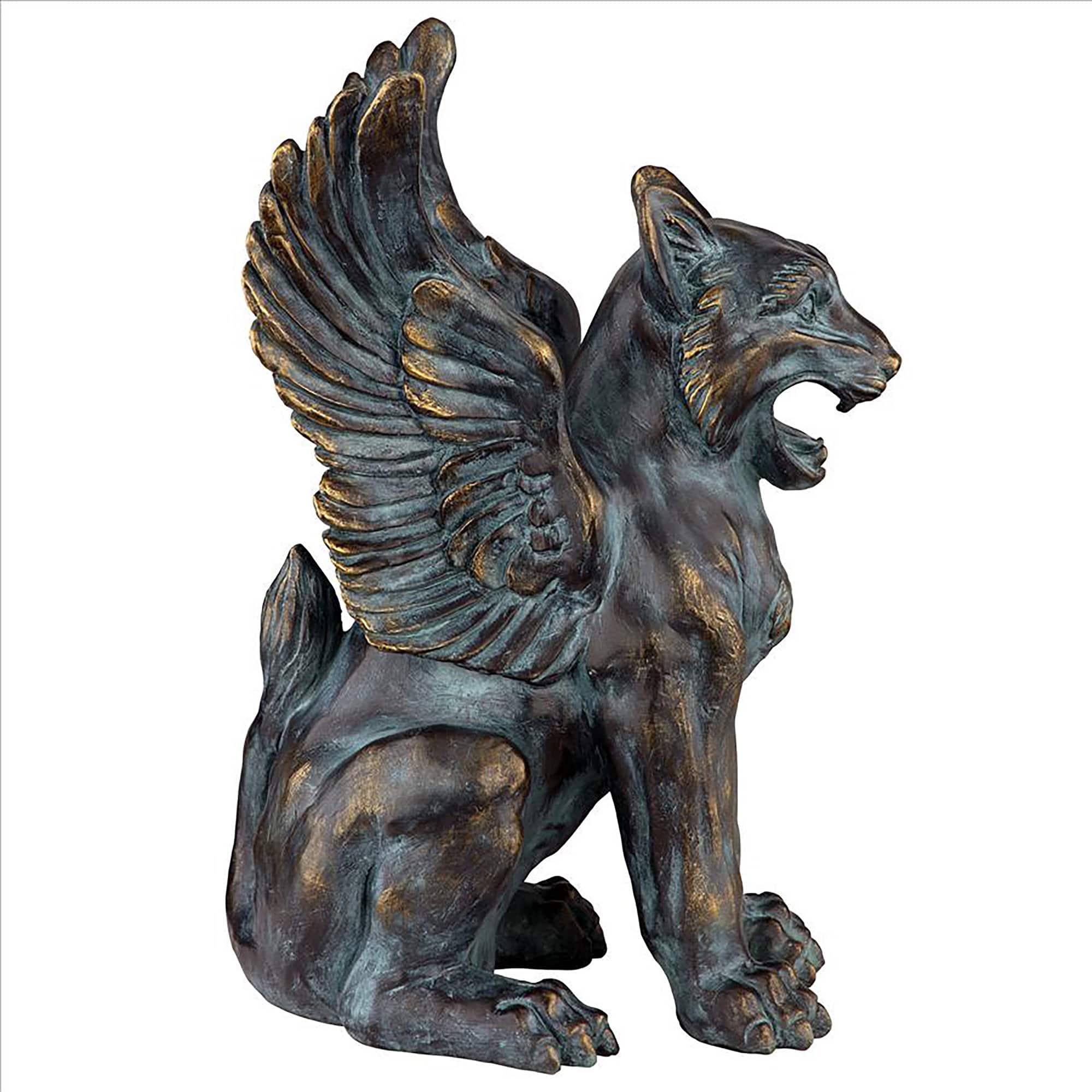 Design Toscano 18&#x22; Caesar&#x27;s Griffin Winged Lion Statue