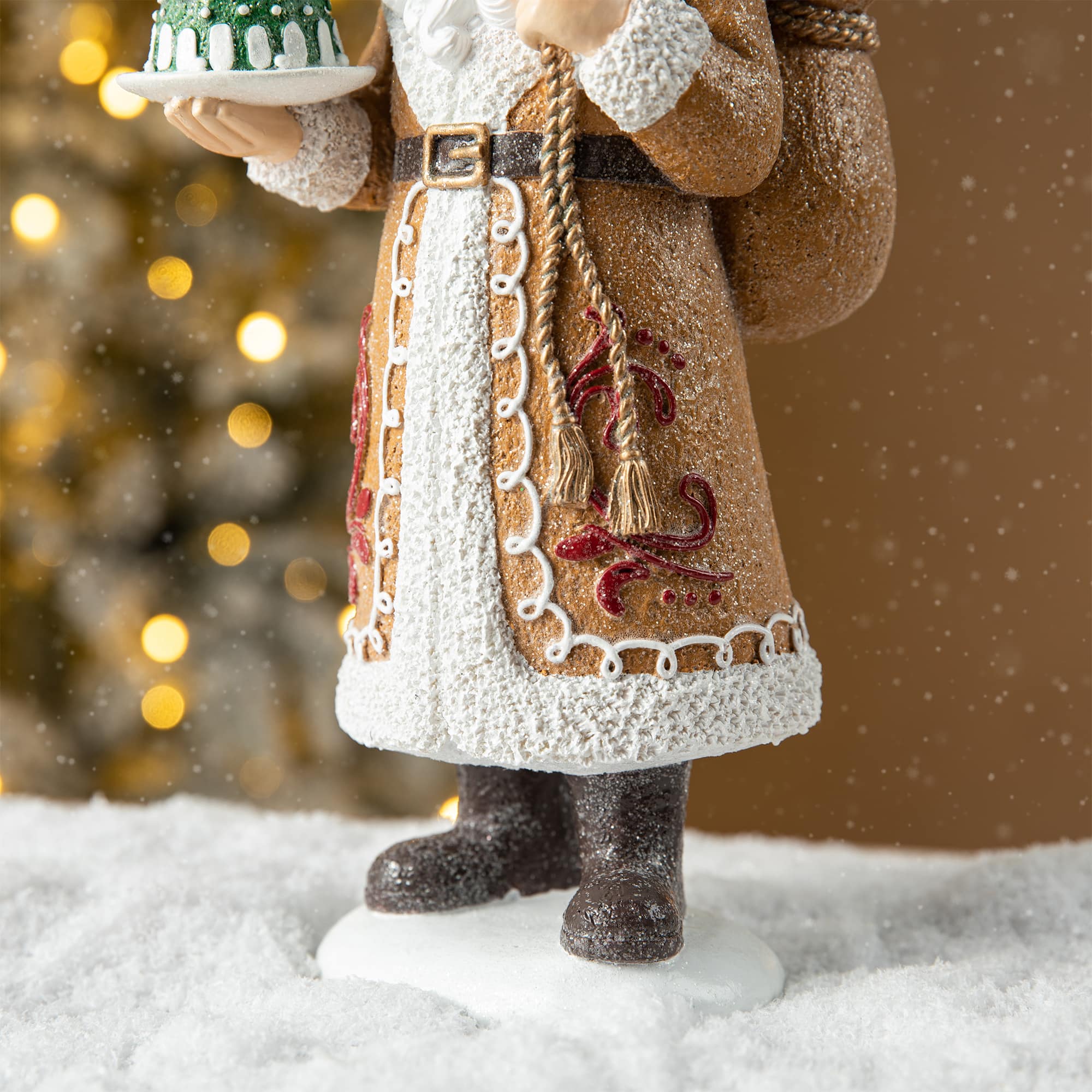Glitzhome&#xAE; 11.5&#x22; Gingerbread Santa Table D&#xE9;cor