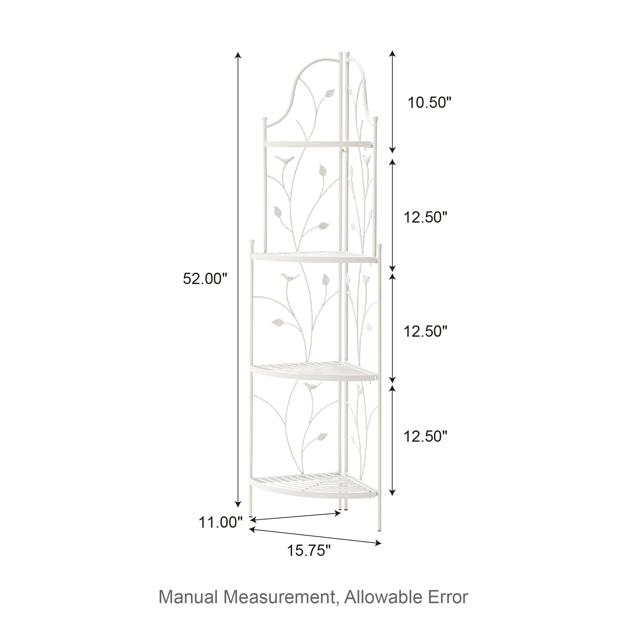 Glitzhome® 4ft. Metal 4-Tiered Corner Shelf Stand