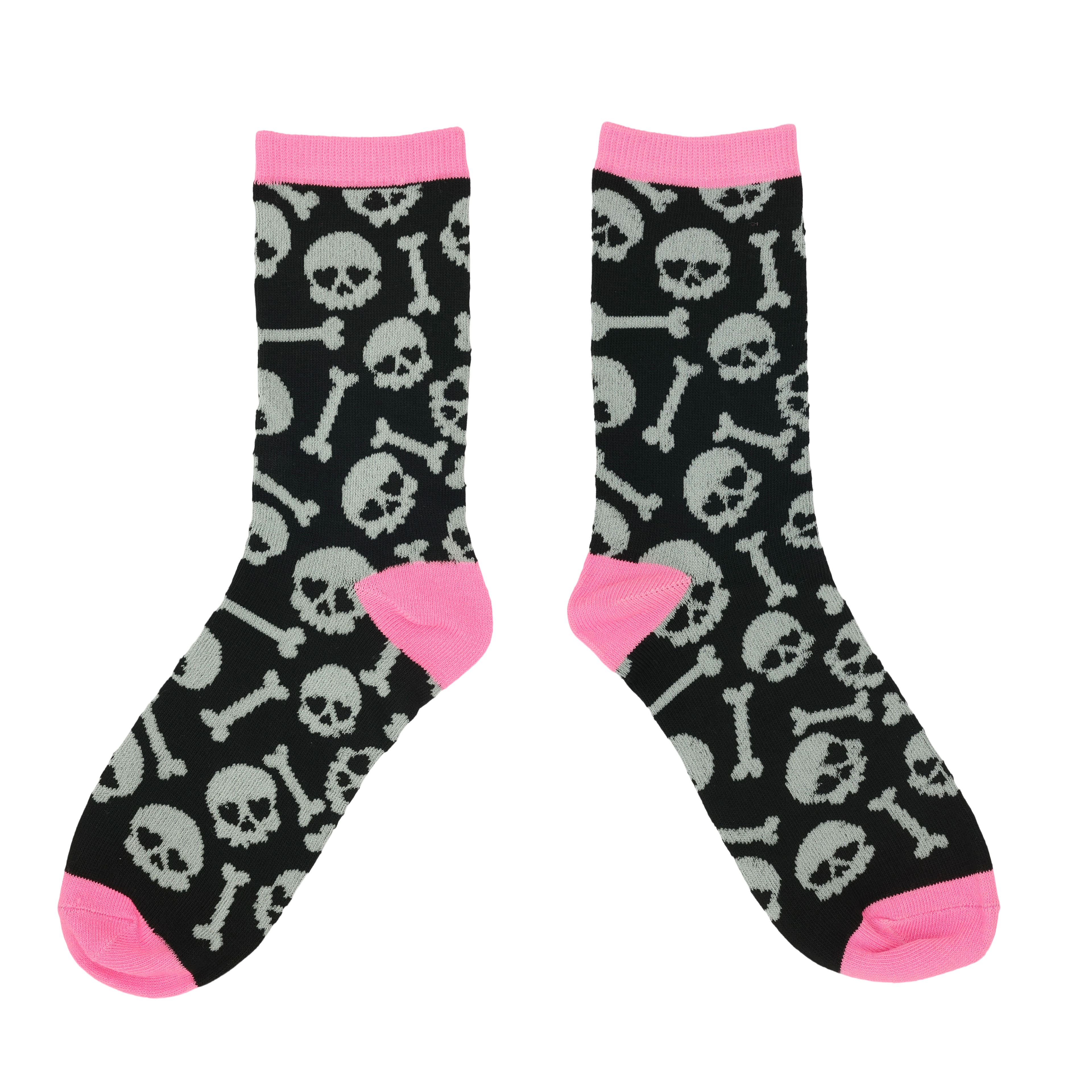 Skull &#x26; Bones Crew Socks by Celebrate It&#x2122;