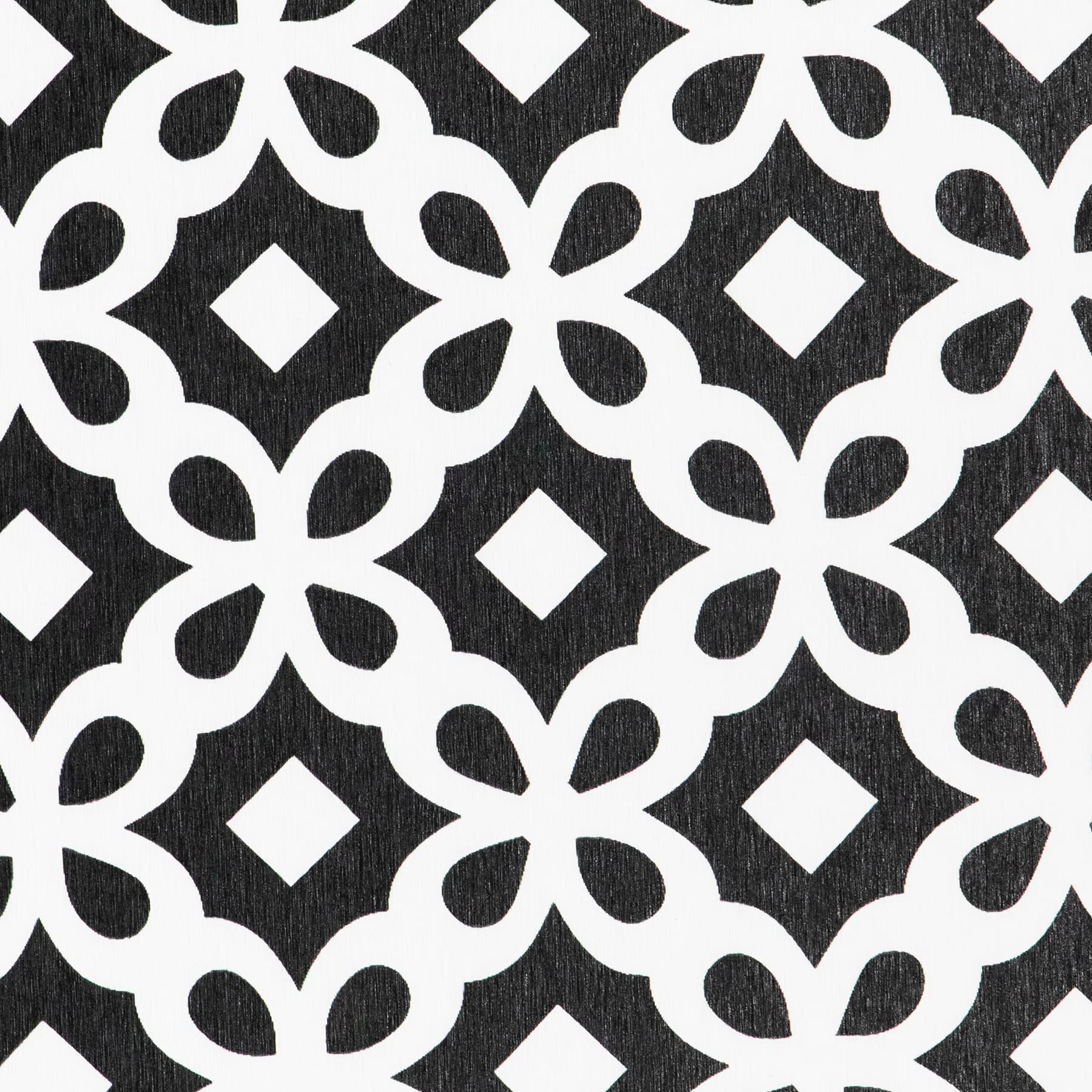 Artsy Mats Black Quatrefoil White Stone Non-Slip Bath Mat