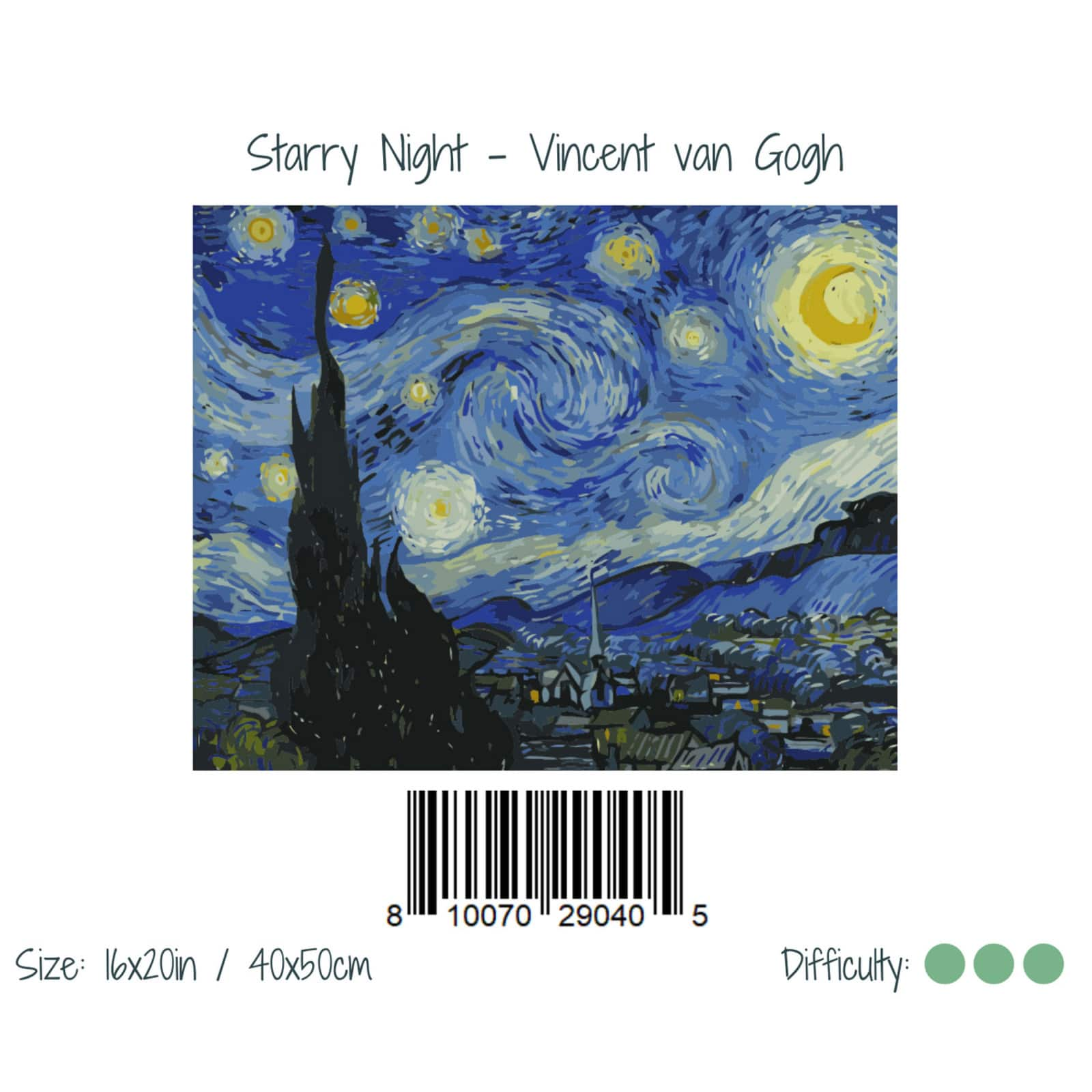 Winnie's Picks Starry Night Adult Paint by Numbers Kit