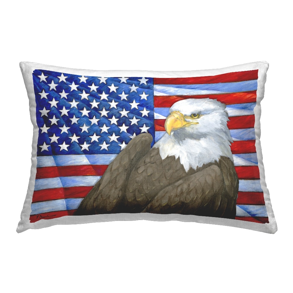 Stupell Industries Eagle's View Flag Decorative Printed Throw Pillow