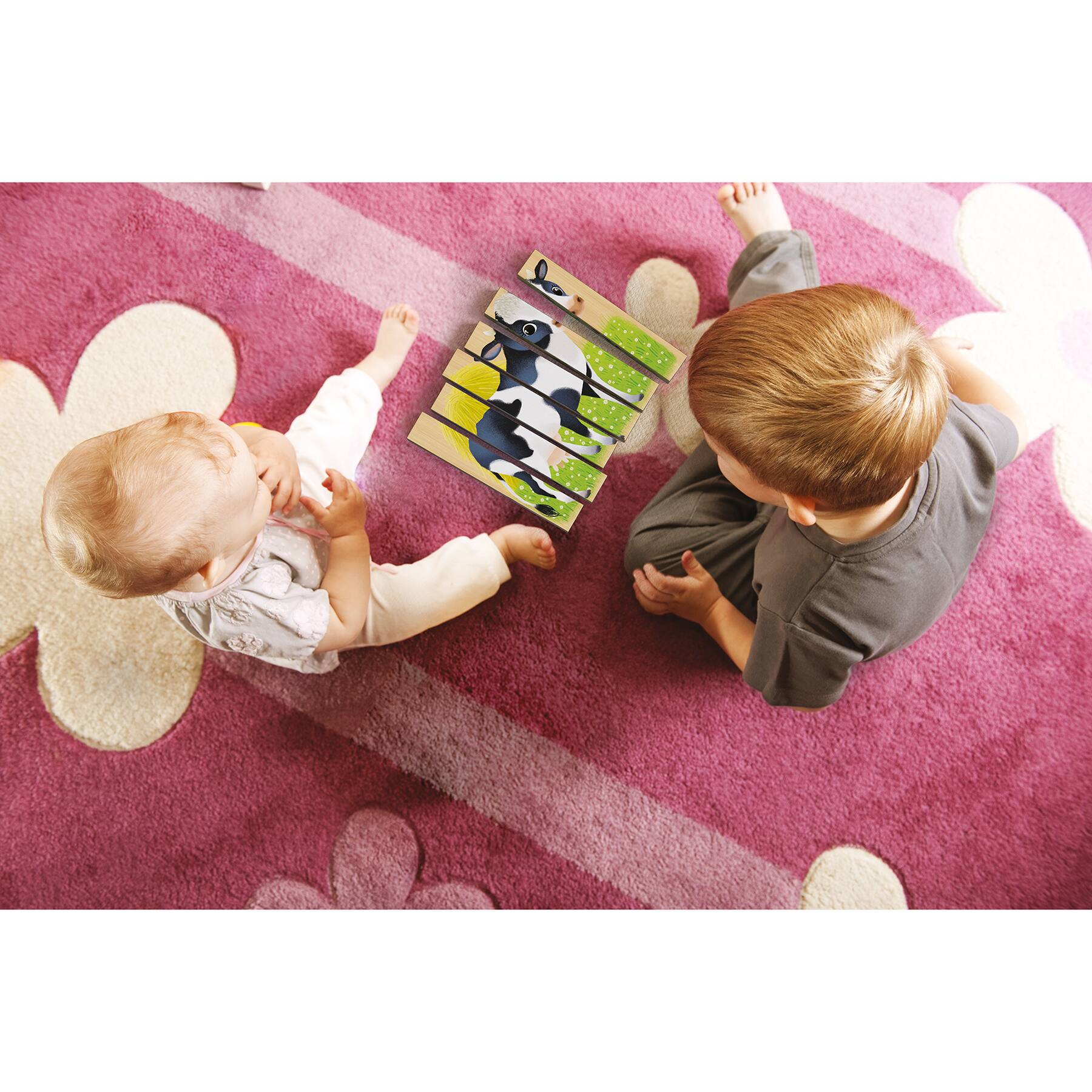 Quercetti® Baby Farm Animals Mix-N-Match Wood Puzzle