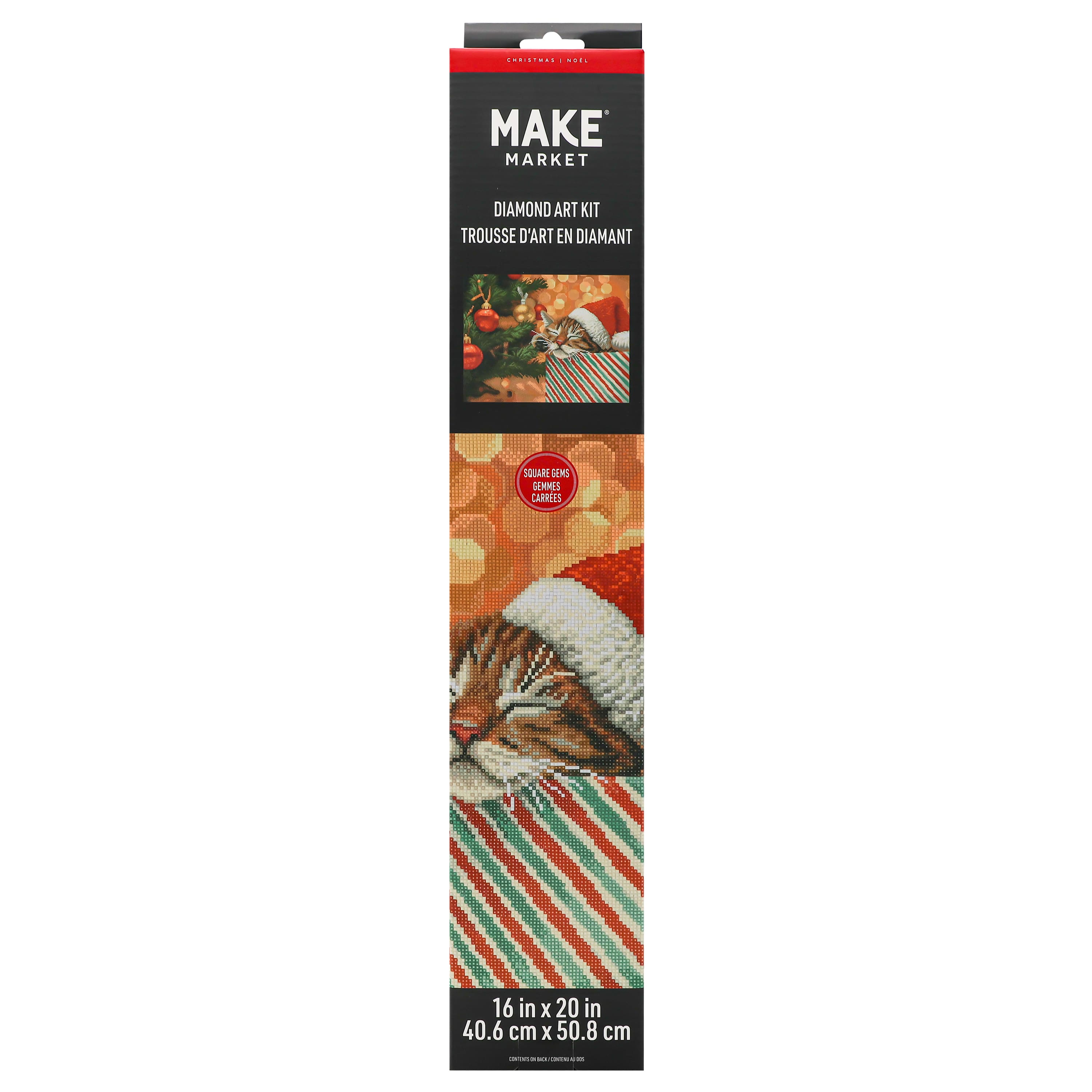 16&#x22; x 20&#x22; Sleeping Cat Diamond Art Kit by Make Market&#xAE;