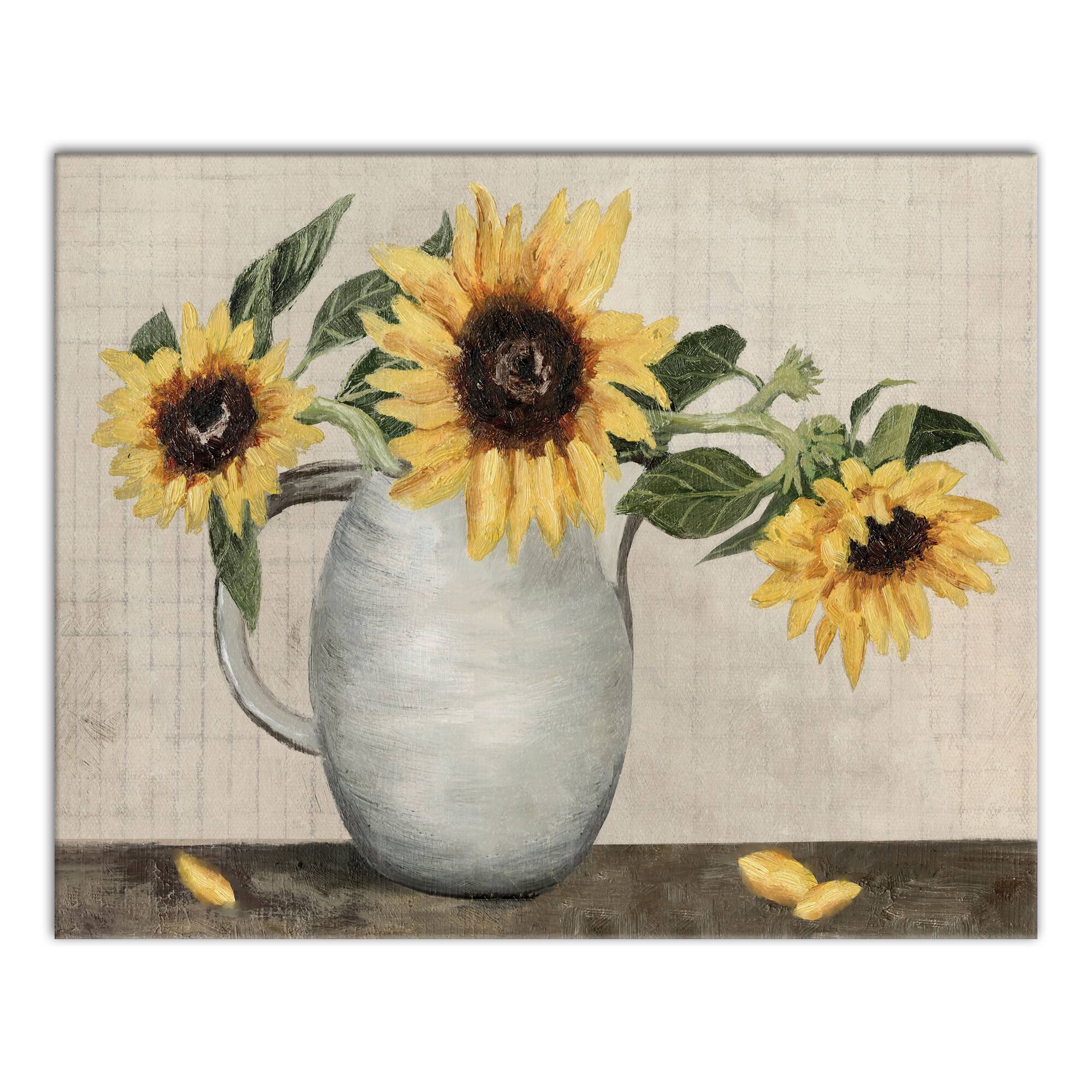 Sunflower Still Life 24" x 30" Canvas Wall Art