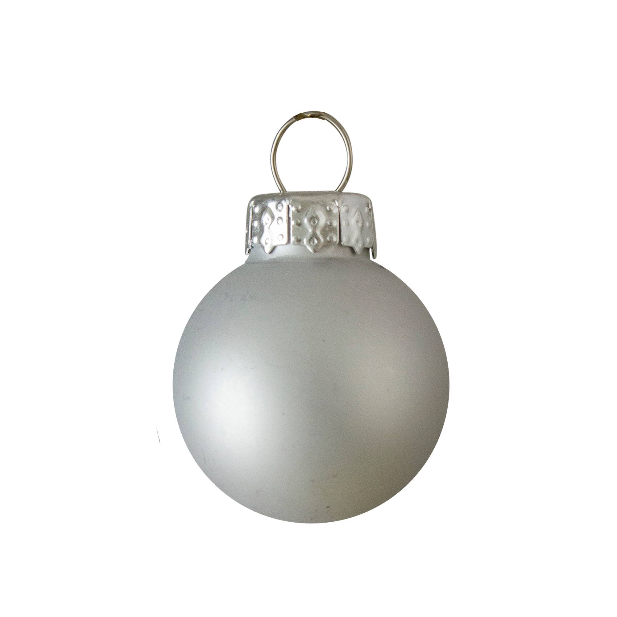 40ct. Shiny &#x26; Matte Silver Glass Ball Ornaments