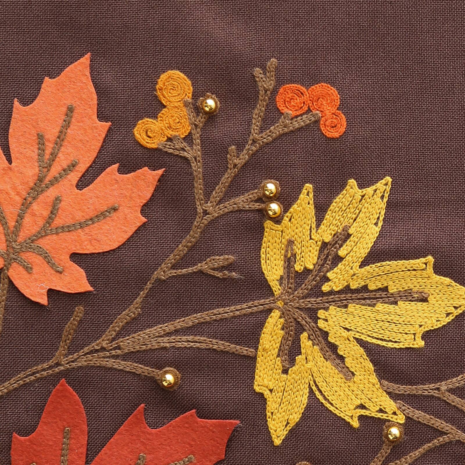 DII&#xAE; 70&#x22; Falling Leaves Embroidered Table Runner