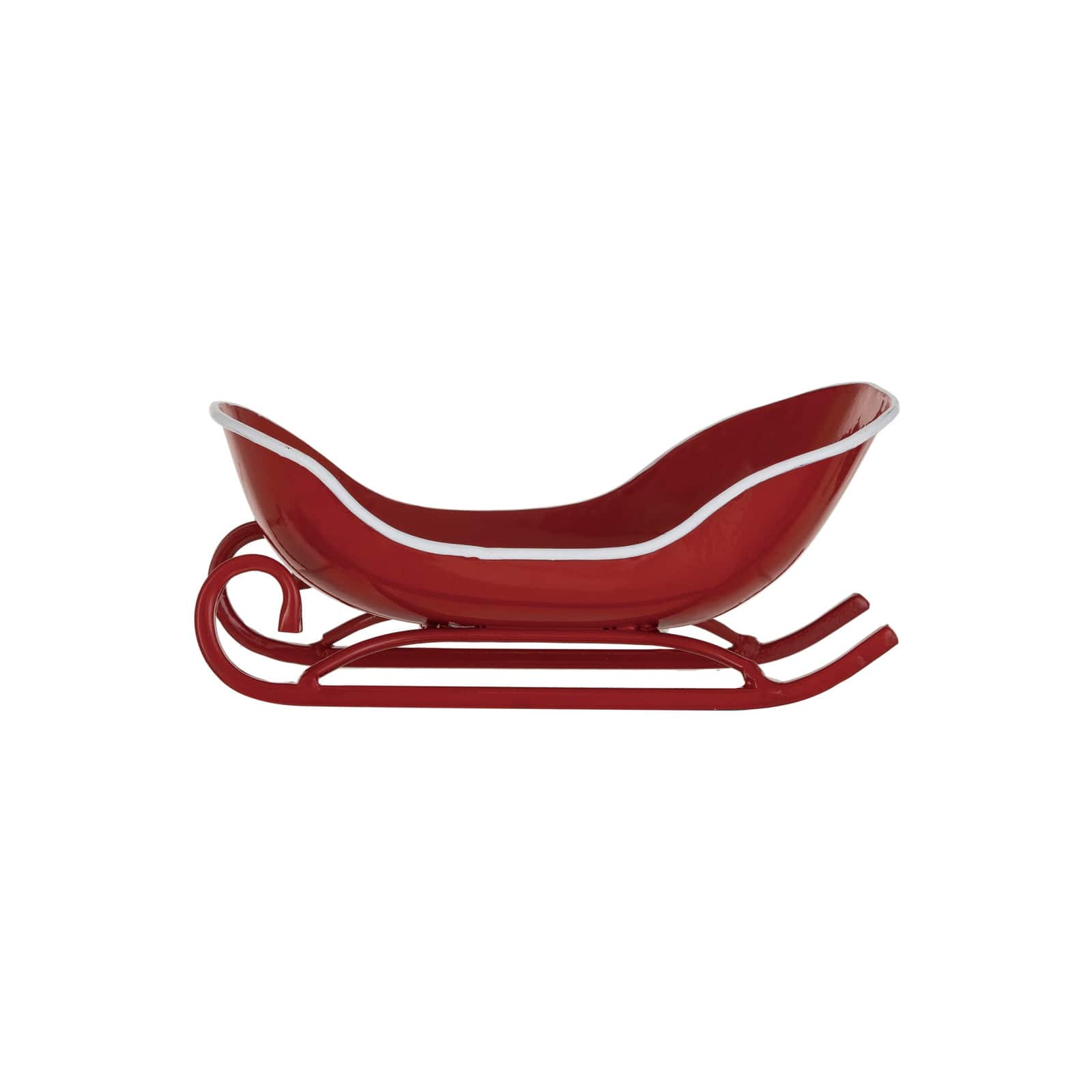 Hello Honey&#xAE; 7.5&#x22; Red &#x26; White Holiday Metal Sleigh Soap Dish