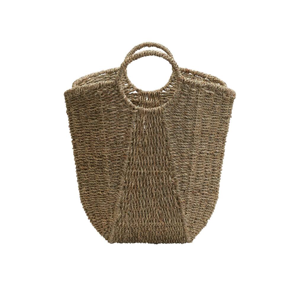 Household Essentials 17.5" Natural Woven Seagrass Basket with Handles