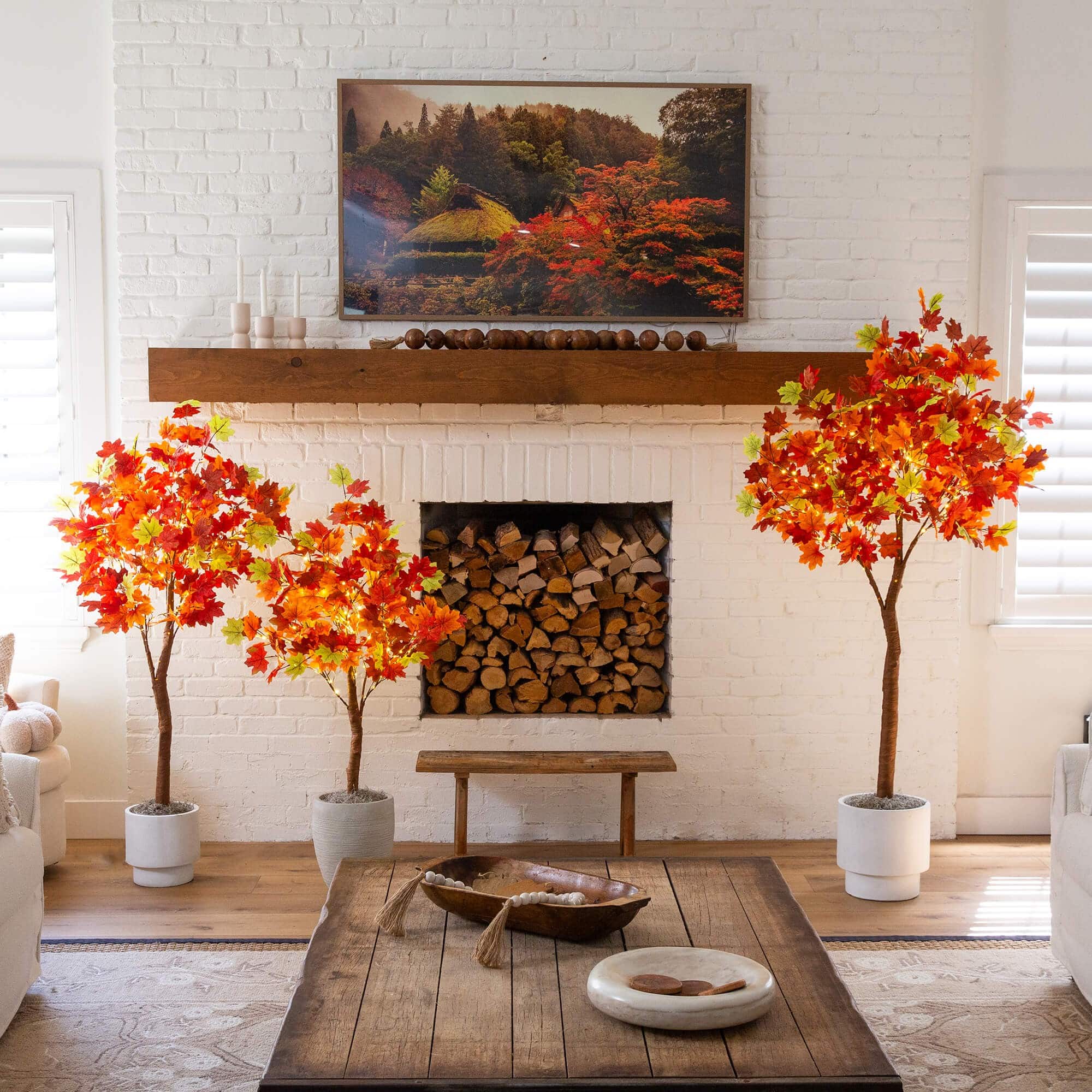4ft. Pre-Lit Shades of Autumn Maple Artificial Fall Tree with 180 Warm White LED Lights