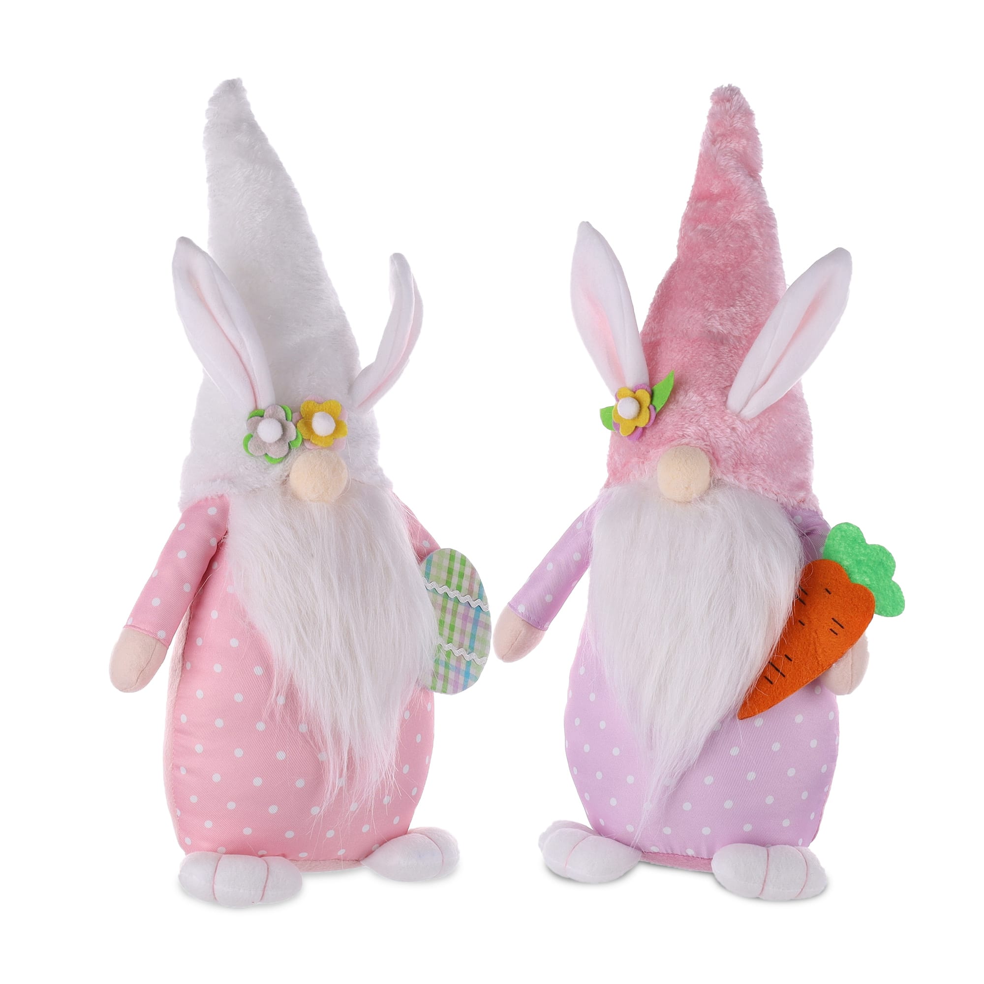 18&#x22; Plush Easter Bunny Gnome Shelf Sitter, 2ct.