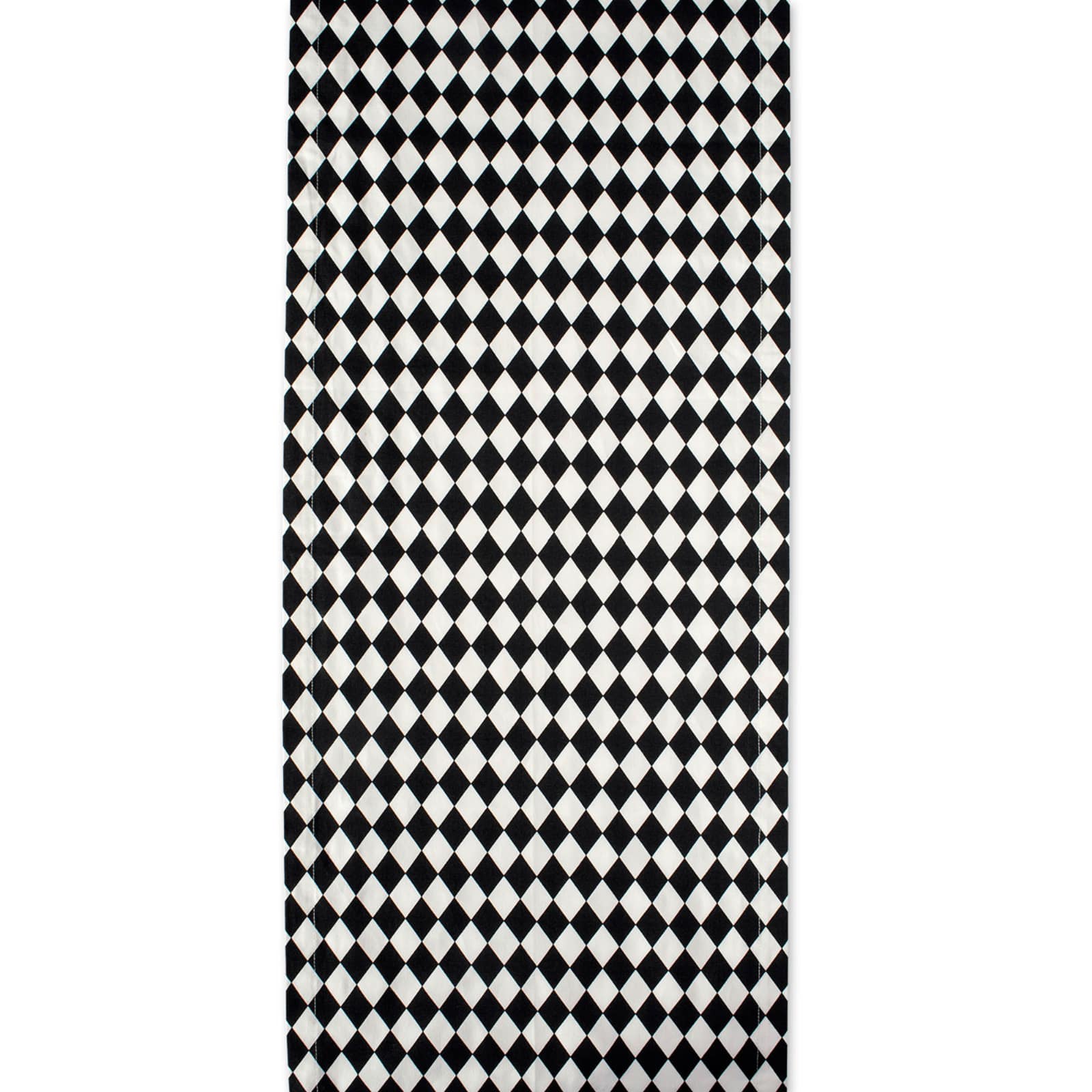 Black and Cream Harlequin Print Table Runner 14" x 108"
