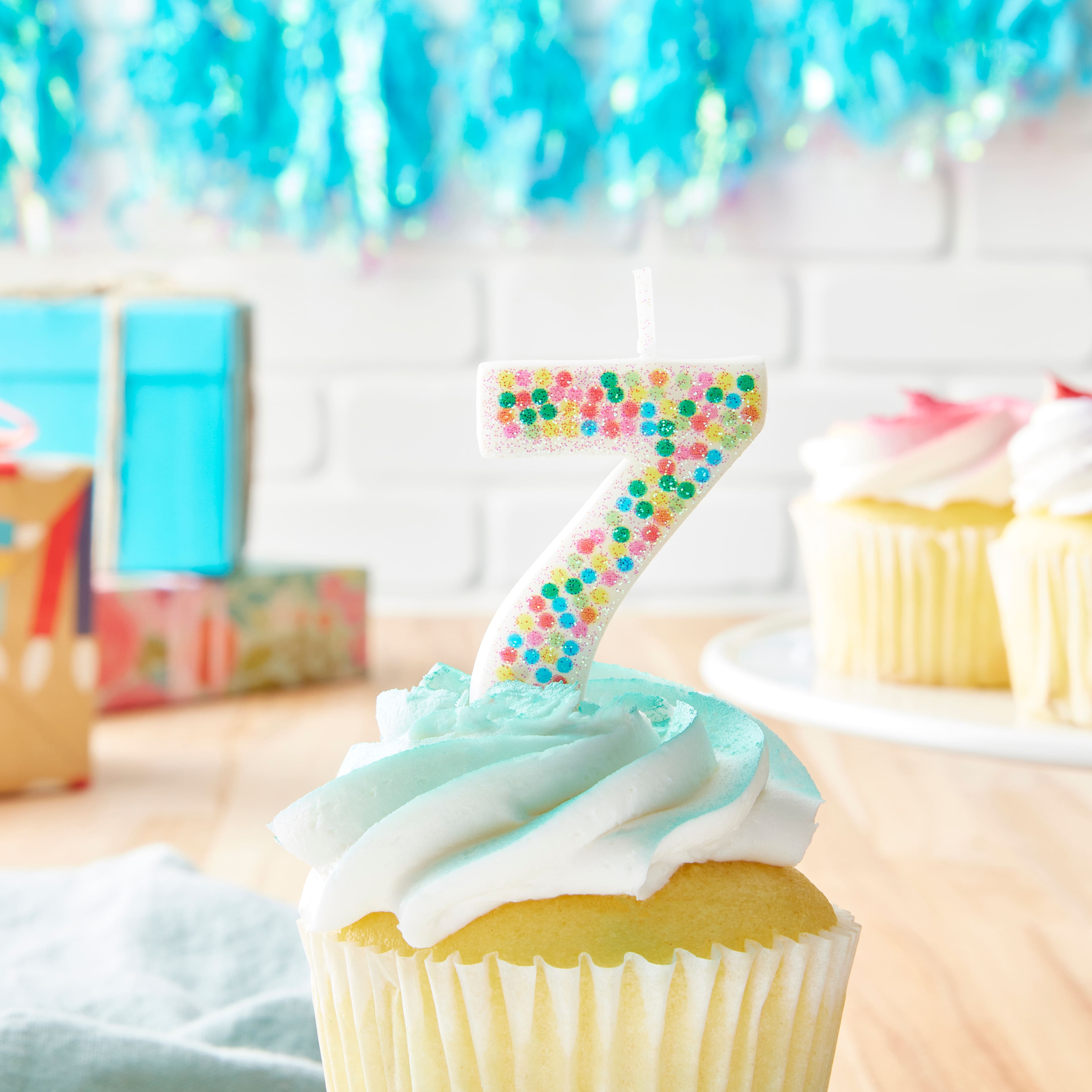 12 Pack: Confetti Number Birthday Candle by Celebrate It™