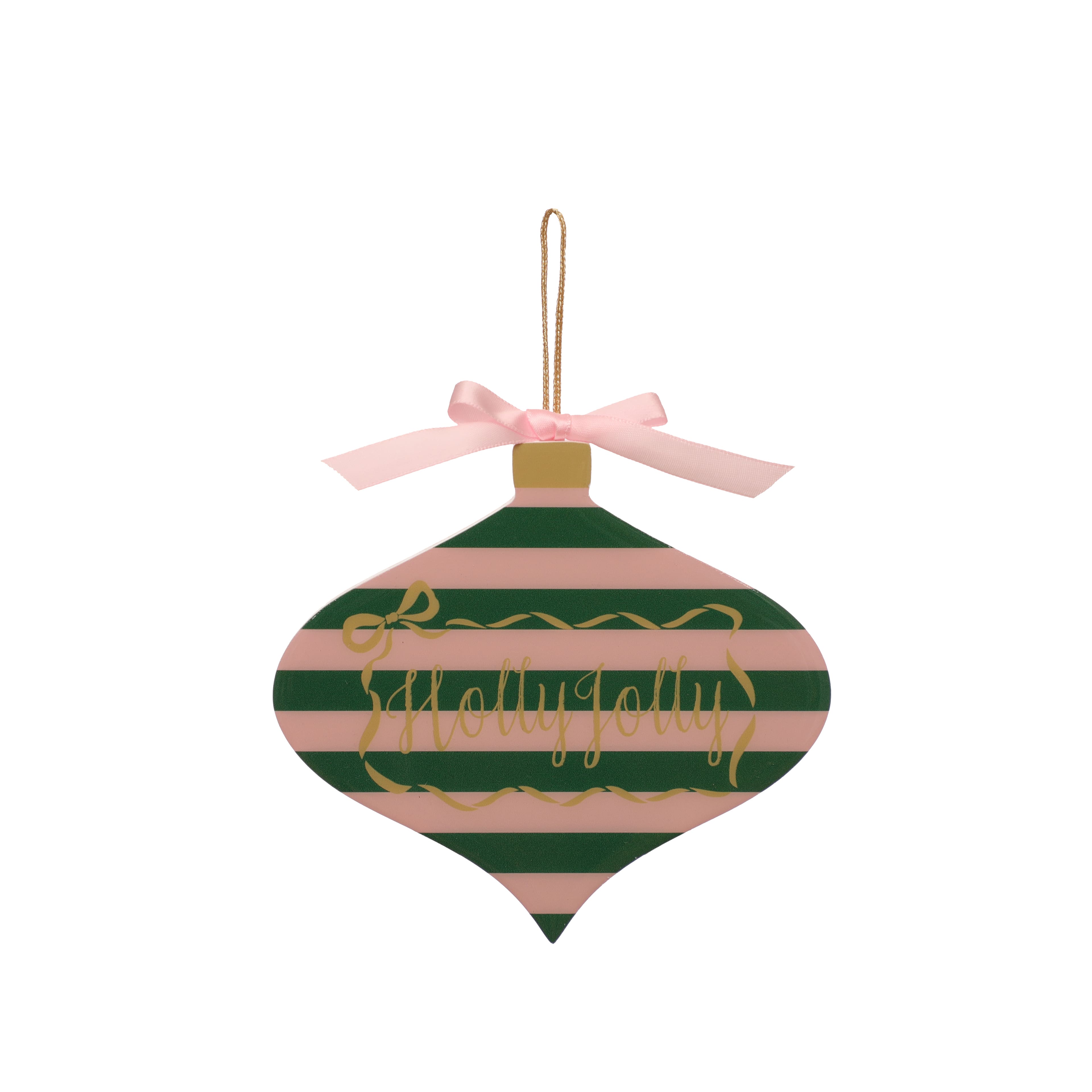 5&#x22; Pink &#x26; Green Stripes Holly Jolly Onion Ornament Wall D&#xE9;cor by Ashland&#xAE;