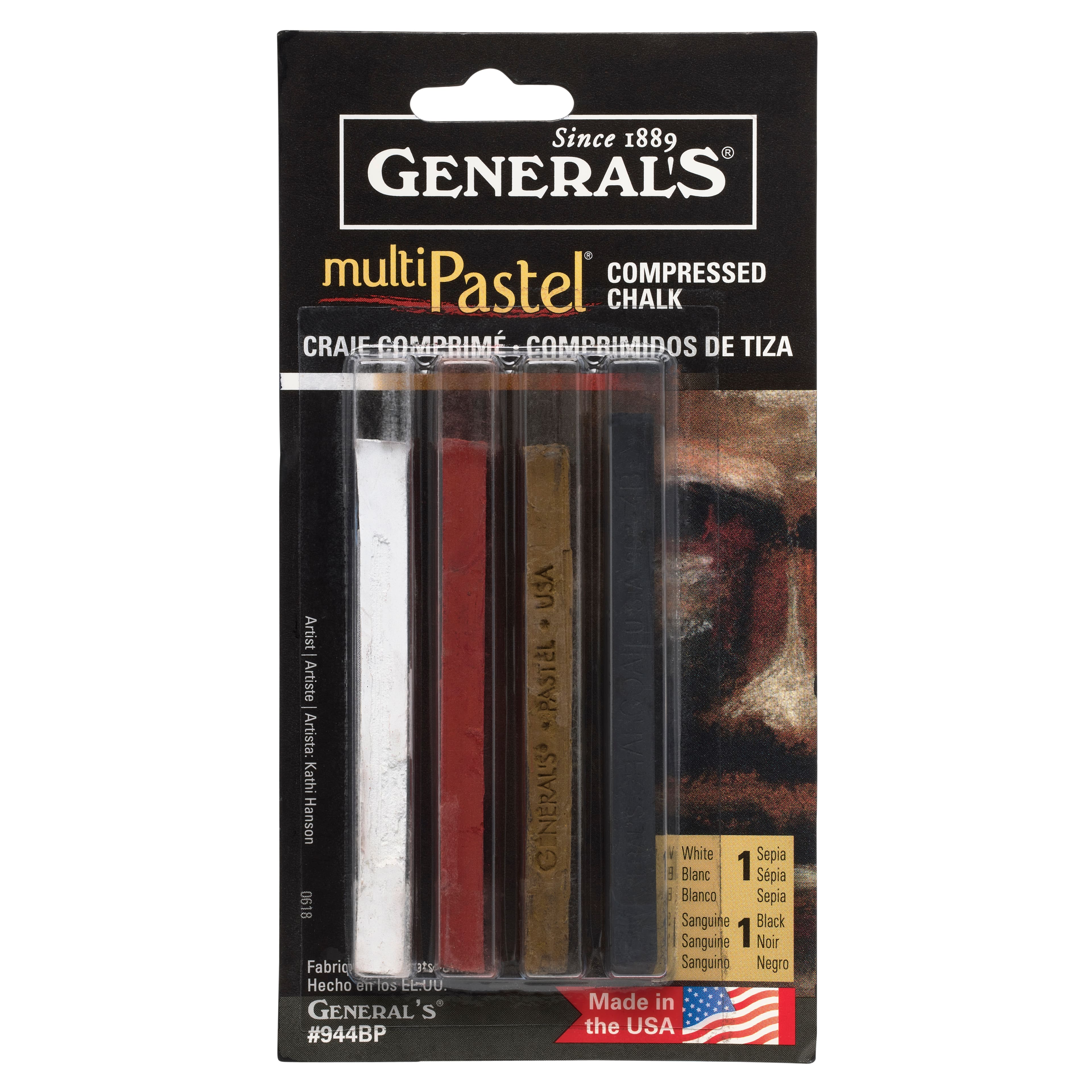 General&#x27;s&#xAE; Compressed Pastel Crayons, 4ct.