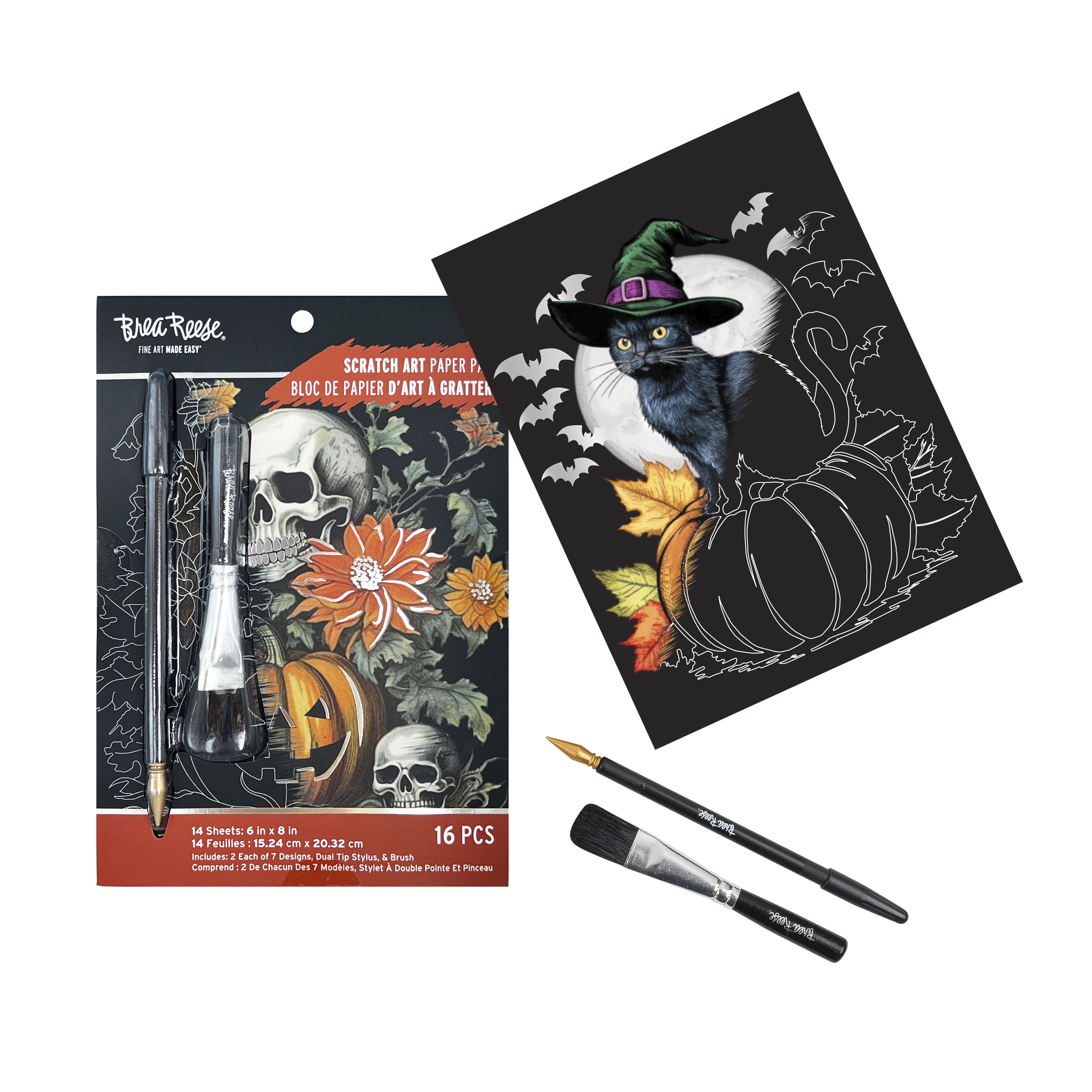 Brea Reese&#x2122; 6&#x22; x 8&#x22; Spooky Season Scratch Art Paper Pad