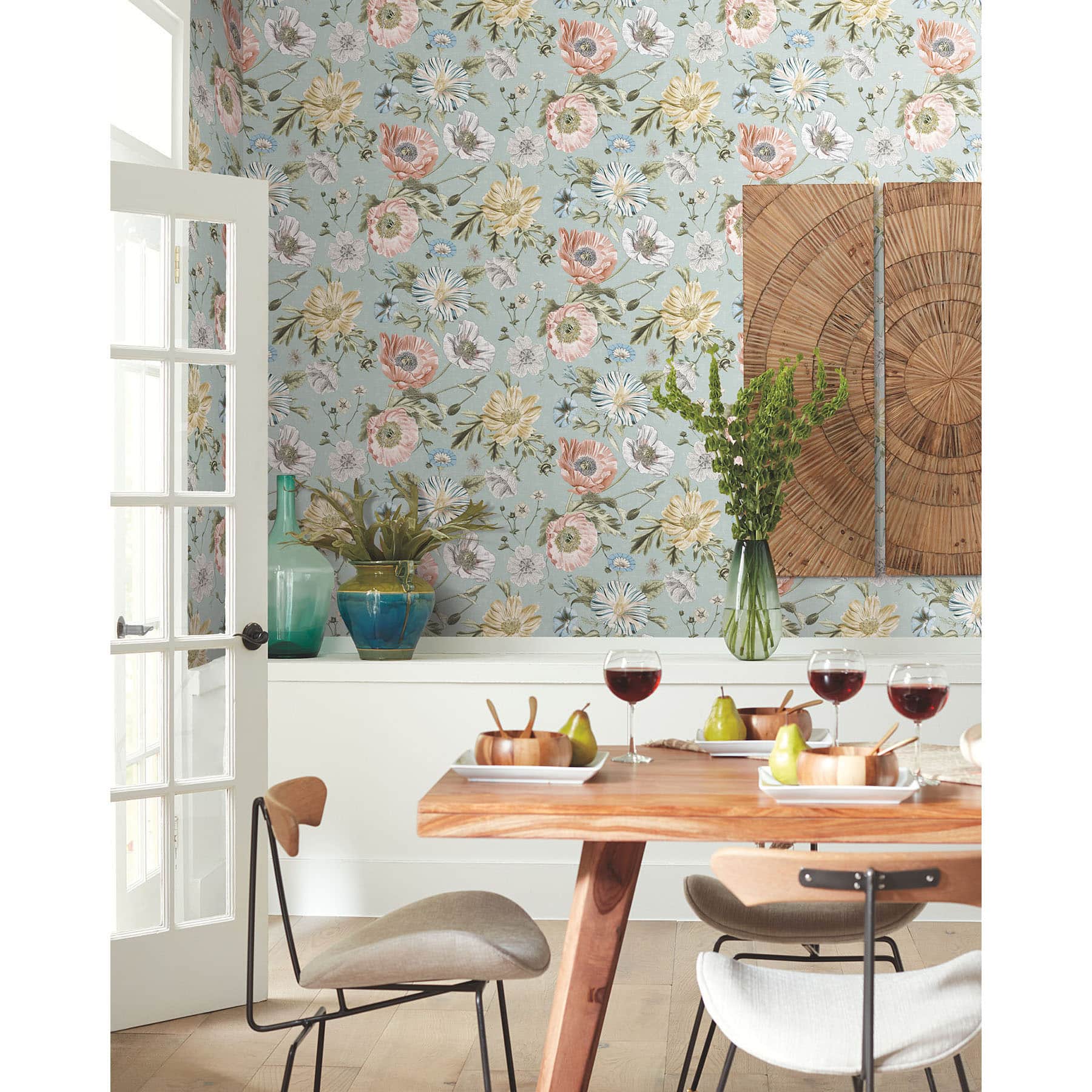 RoomMates Blue Vintage Poppy Peel & Stick Wallpaper