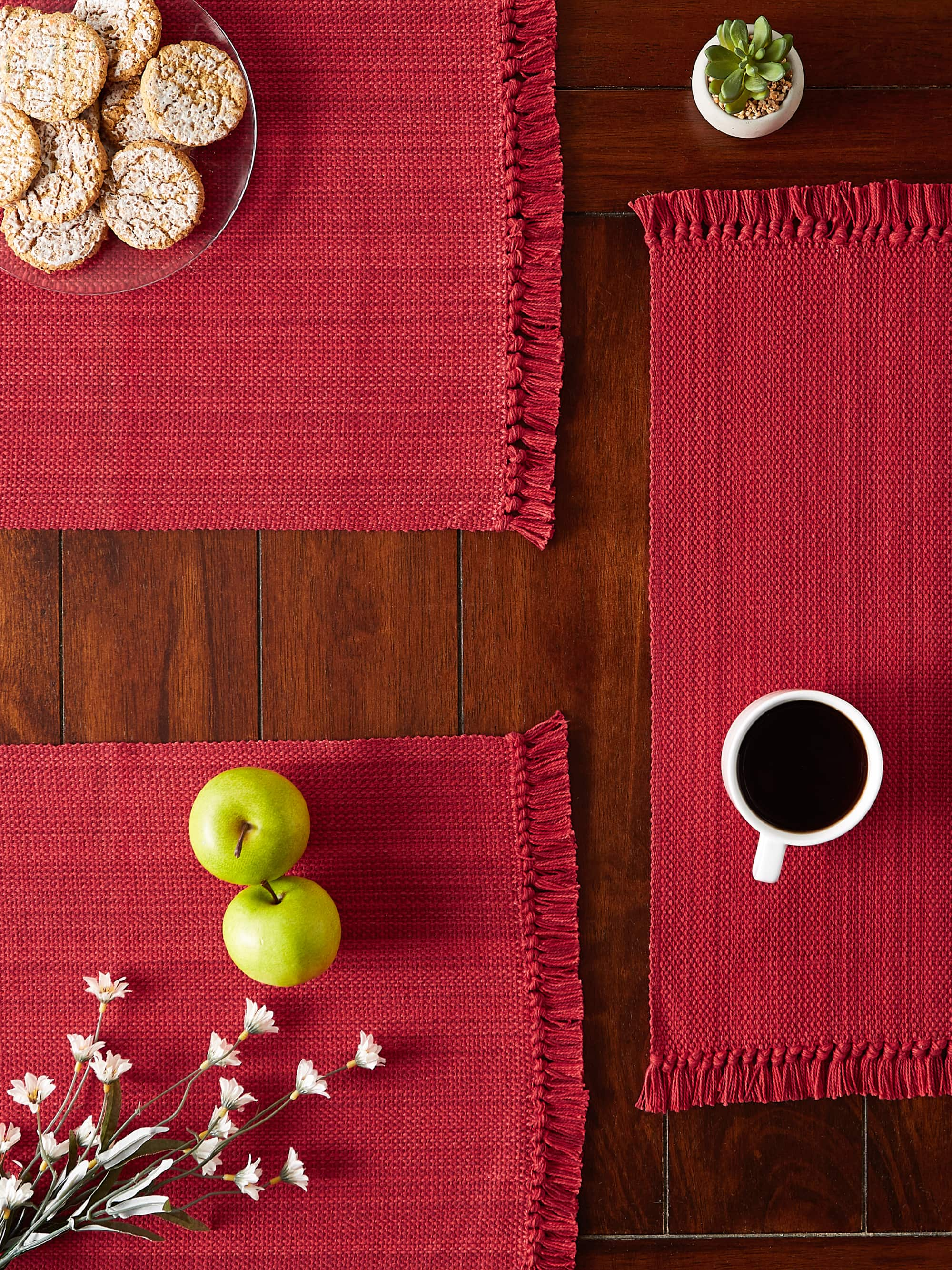 DII&#xAE; Variegated Fringe Cotton Placemats, 6ct.