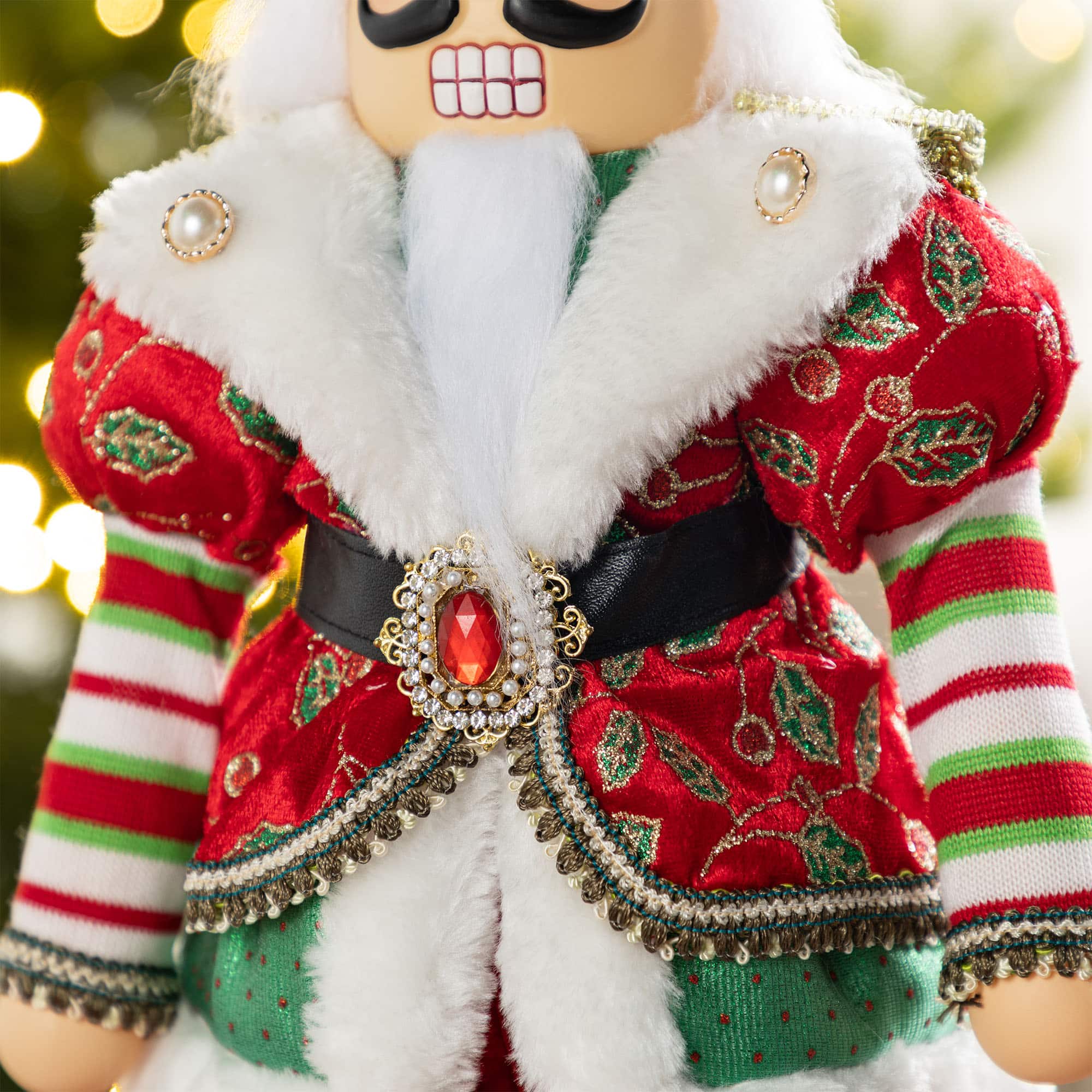 Glitzhome&#xAE; 20&#x22;H Faux Fur Christmas Nutcracker Figurine