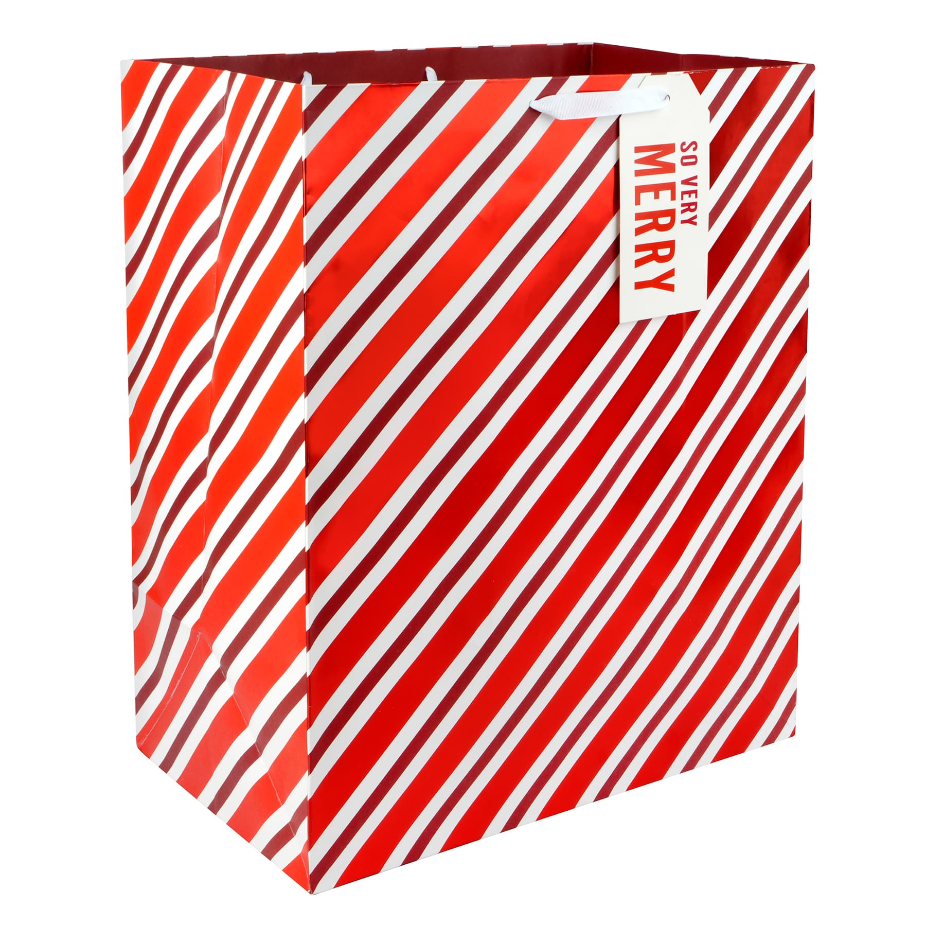 Jumbo Red & White Striped Gift Bag by Celebrate It™