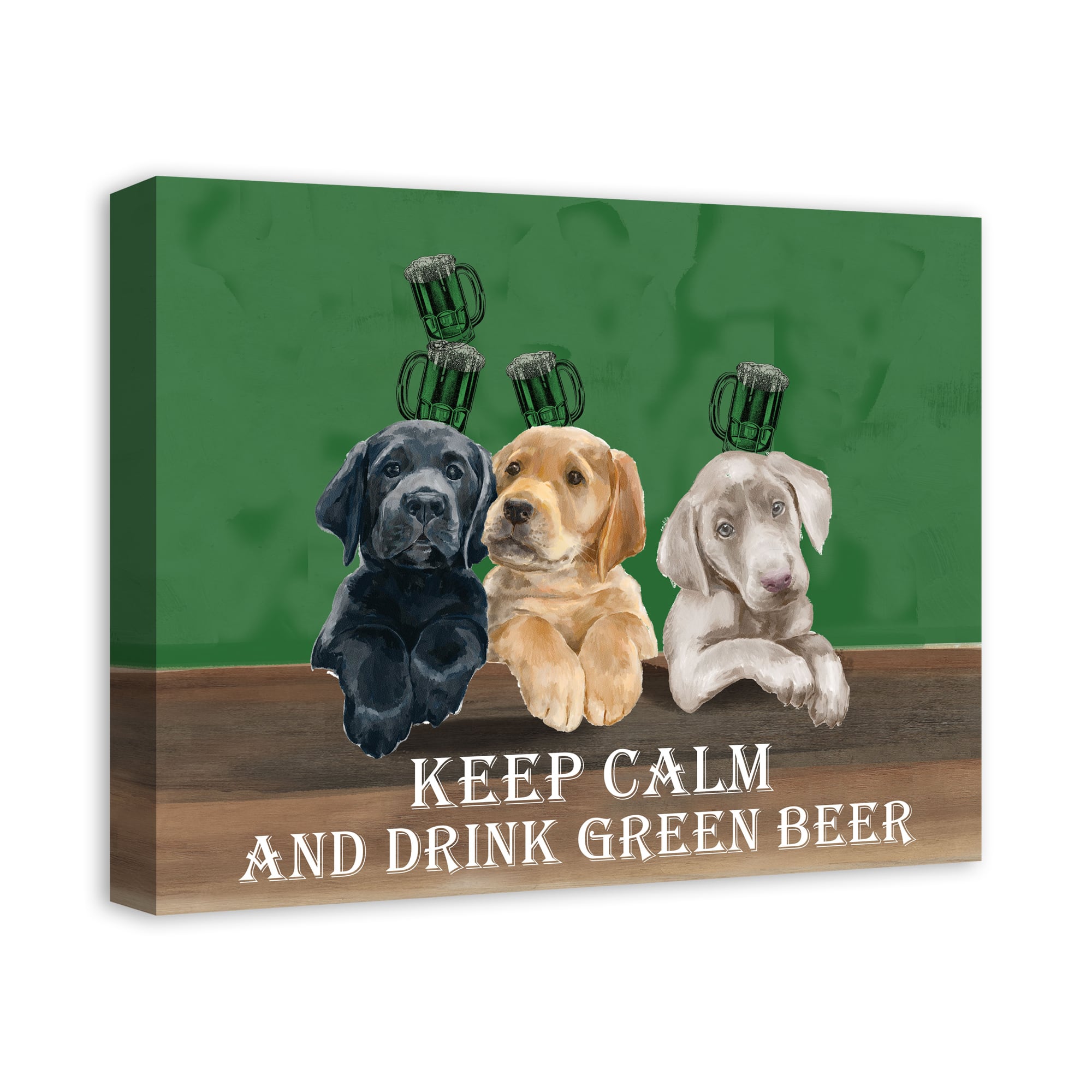 Keep Calm Drink Beer Dogs 20&#x22; x 16&#x22; Canvas Wall Art