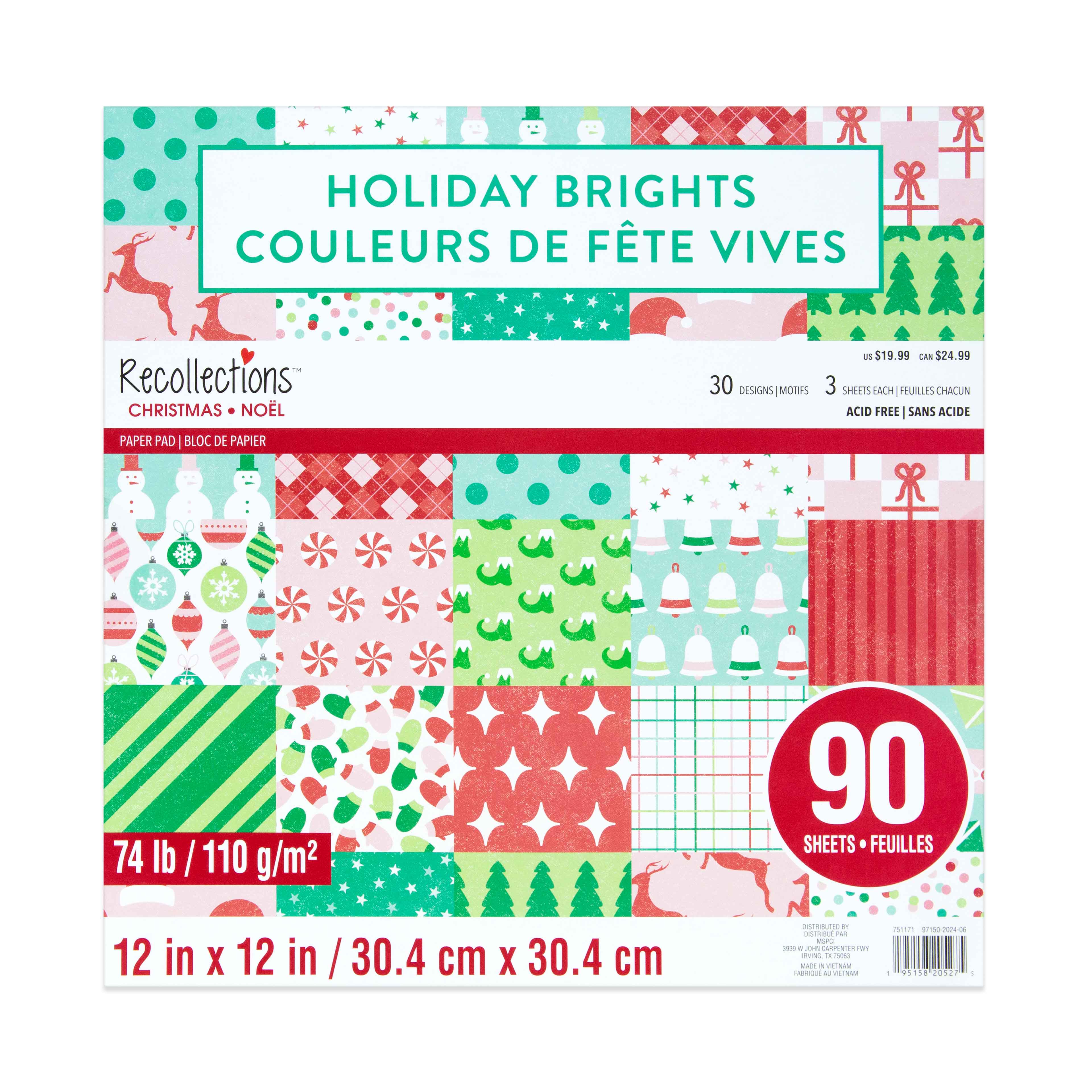 12&#x22; x 12&#x22; Holiday Brights Paper Pad by Recollections&#x2122;