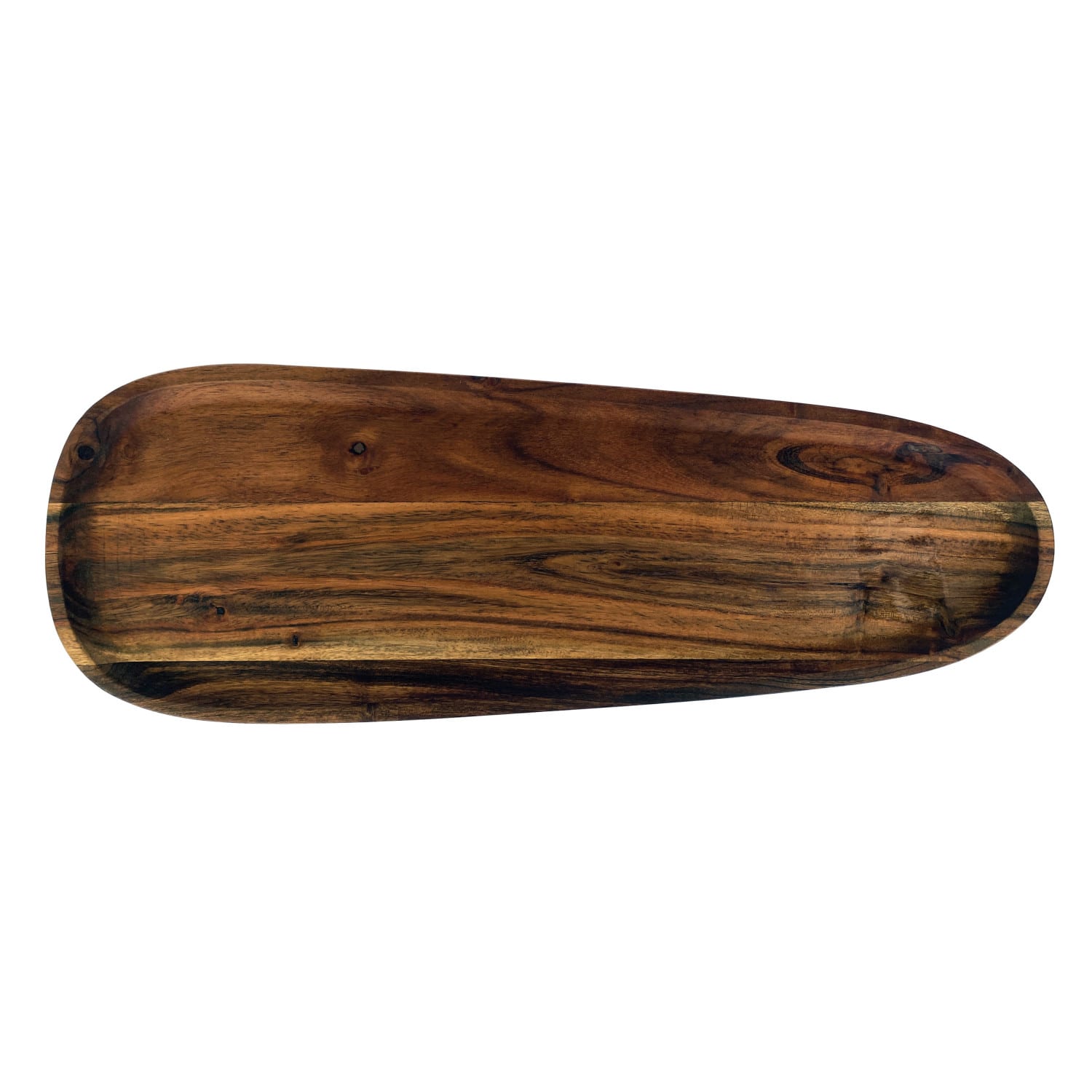 21&#x22; Natural Long Acacia Wood Oval Serving Tray