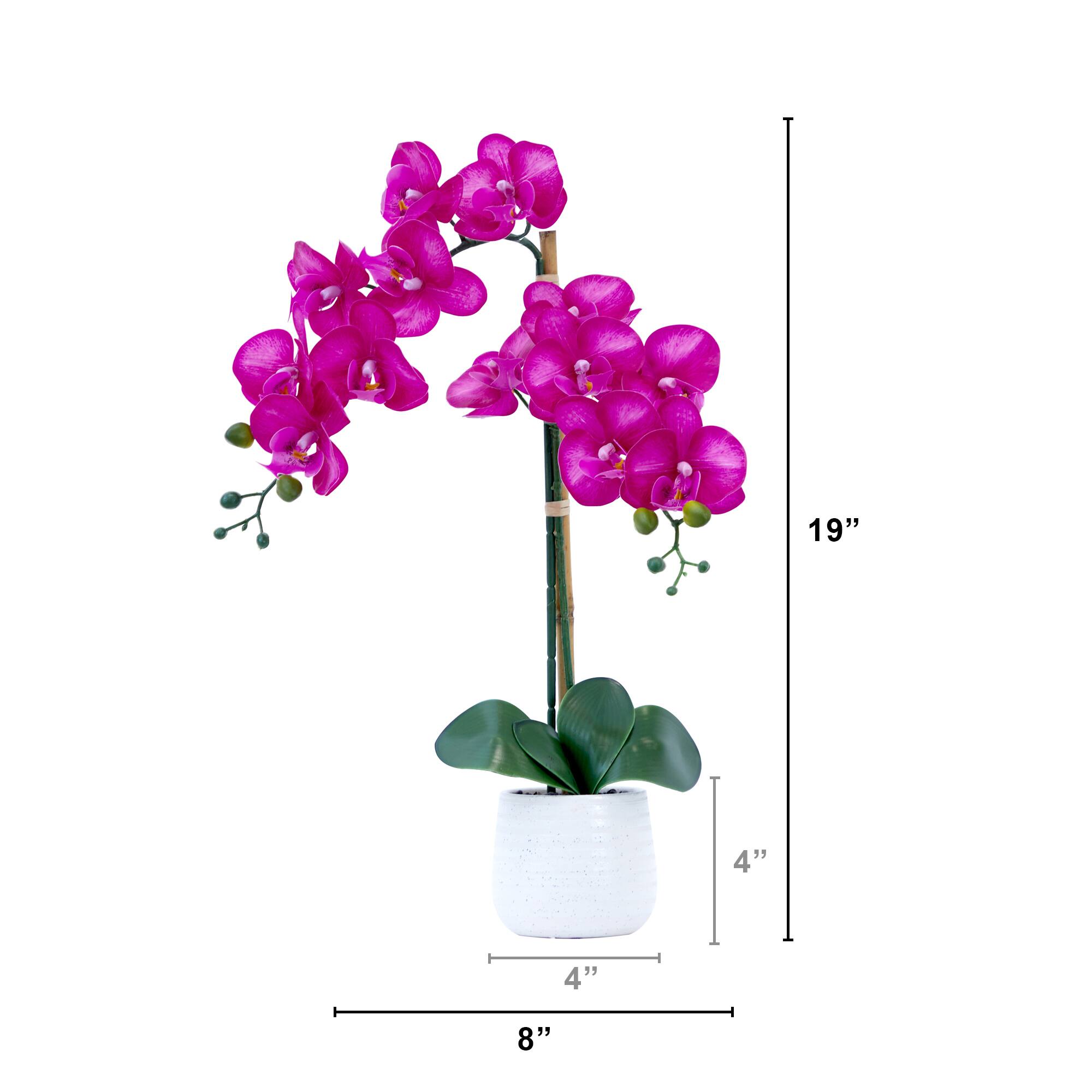 19&#x22; Artificial Purple Orchid with Decorative Vase