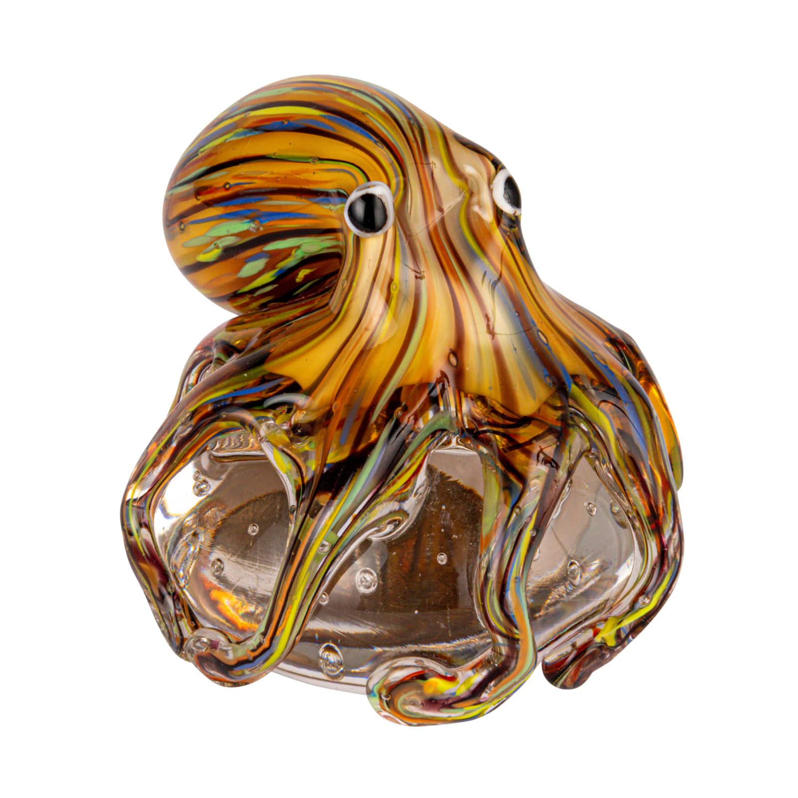Hello Honey® 4" Multicolor Maritime Memento Art Glass Octopus Paper Weight