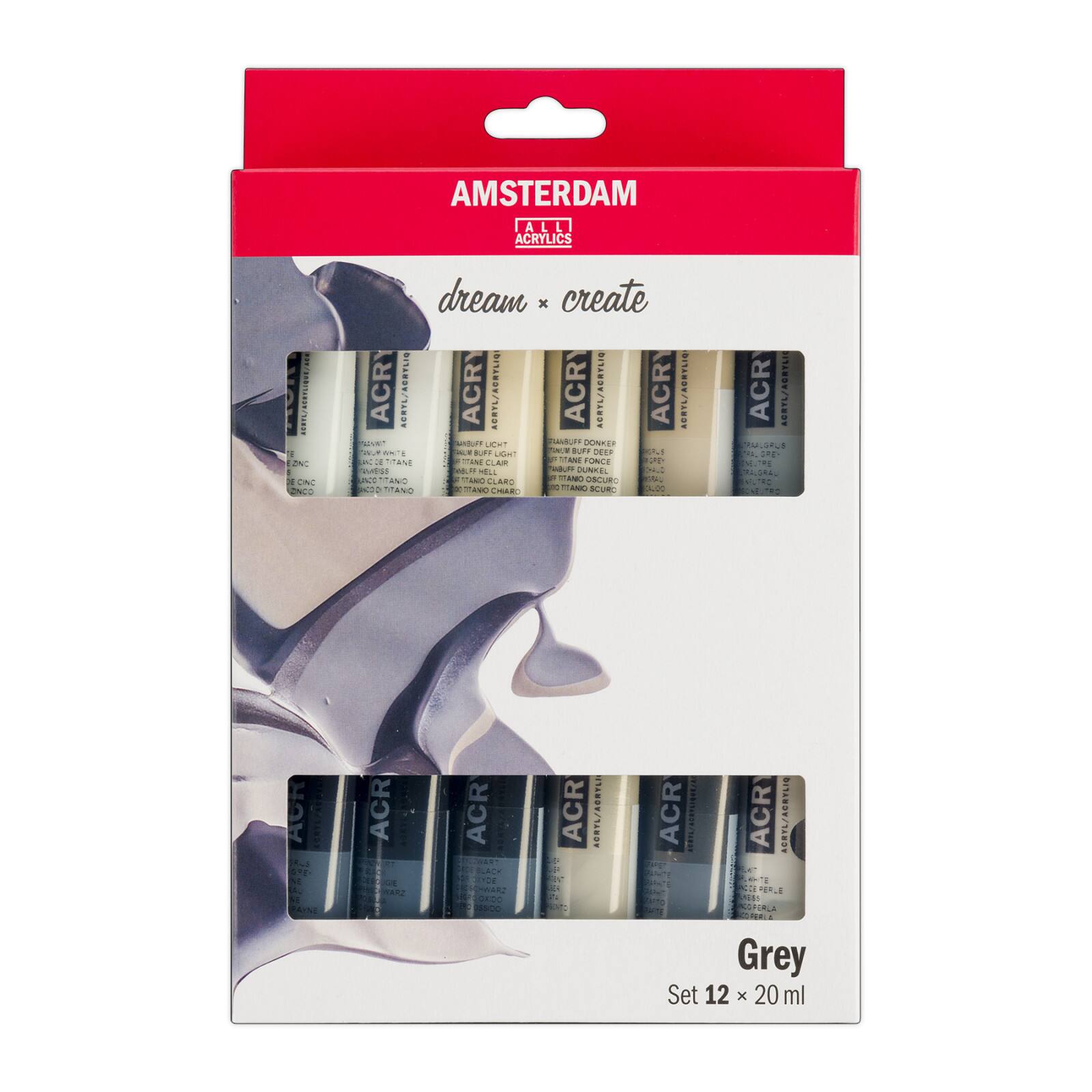 Amsterdam 12 Color Gray Acrylic Paint Set