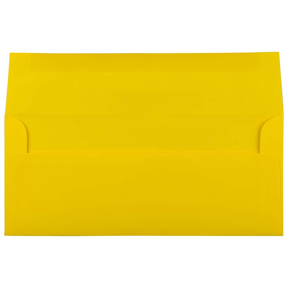 JAM Paper #10 Yellow Bright Hue Recycled Business Envelopes