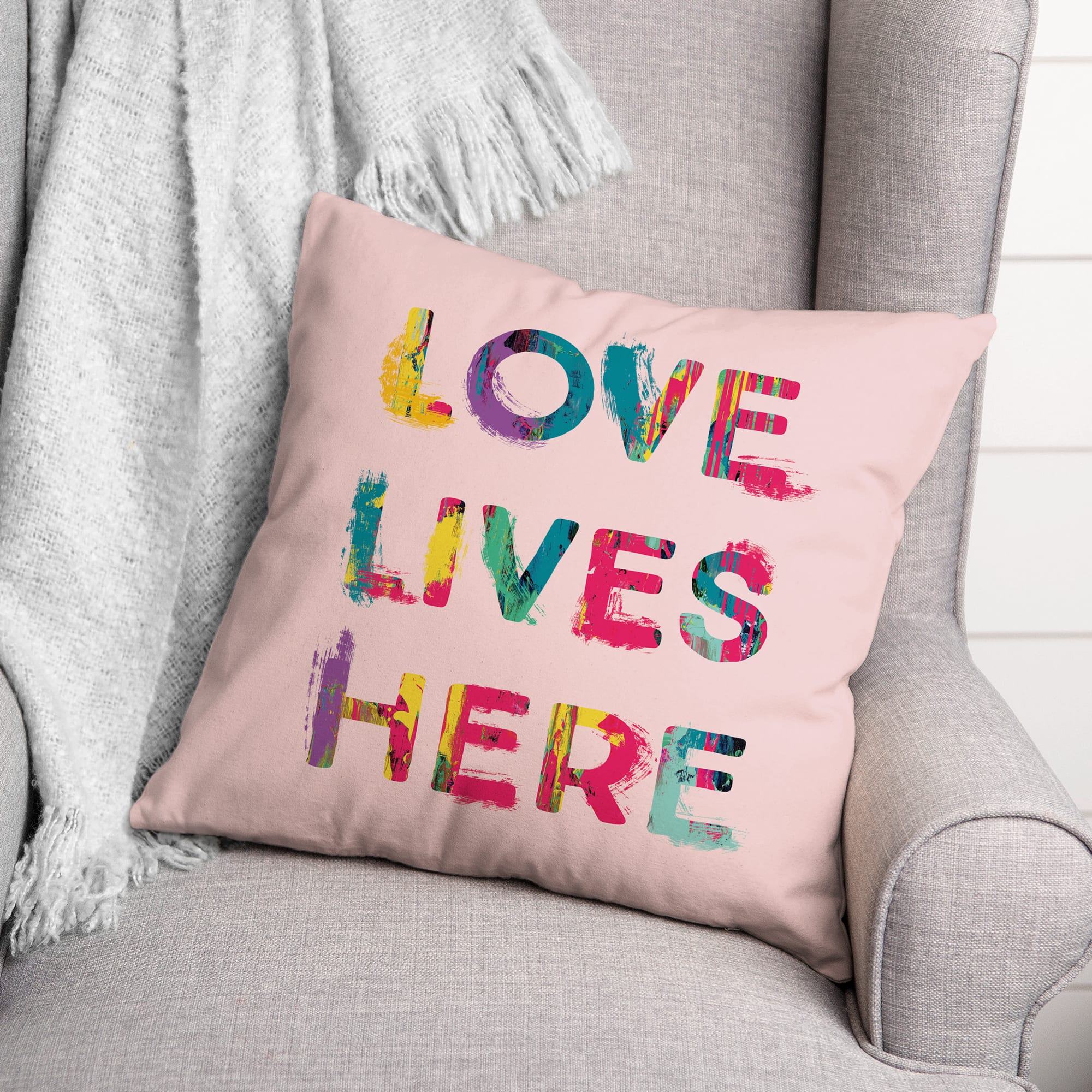 Love Lives Here Throw Pillow
