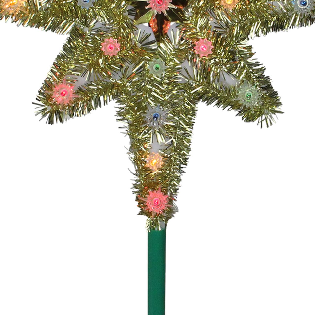 21&#x22; Lighted Gold Star of Bethlehem Christmas Tree Topper - Multicolor Lights