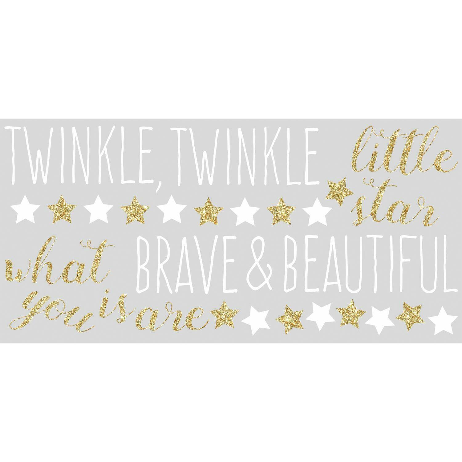 RoomMates Glitter Twinkle Twinkle Little Star Peel & Stick Wall Decals