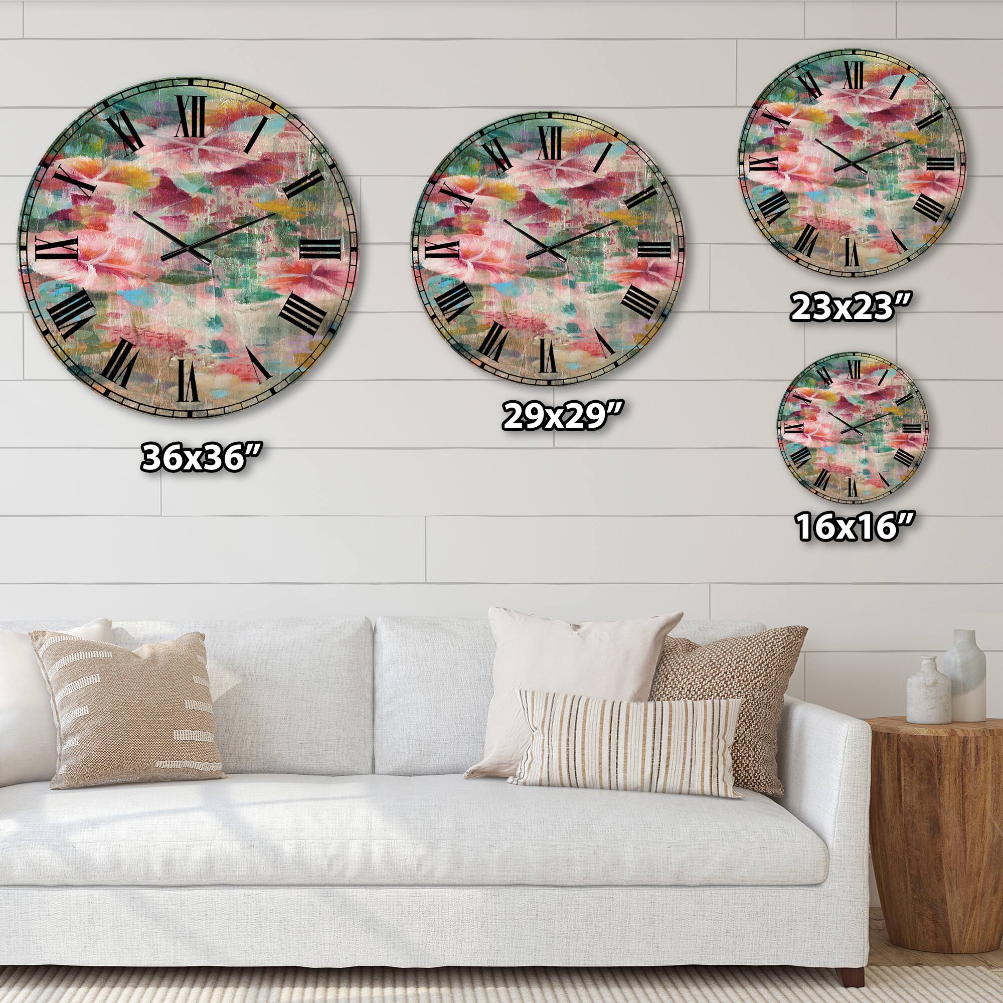 Designart &#x27;Flower Shower Iii Cabin Wall Clock