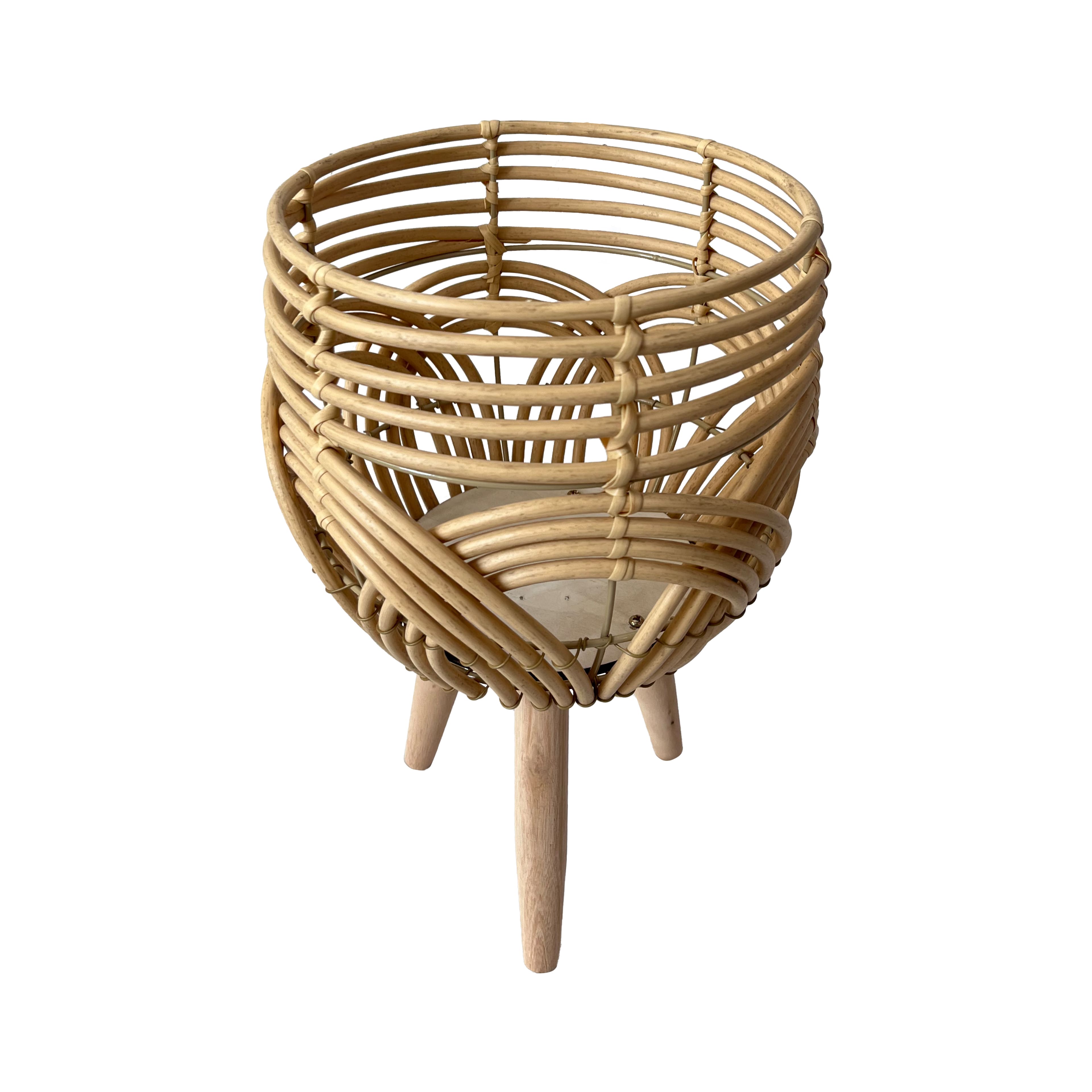 Brown Faux Rattan &#x26; Wood Planter by Ashland&#xAE;